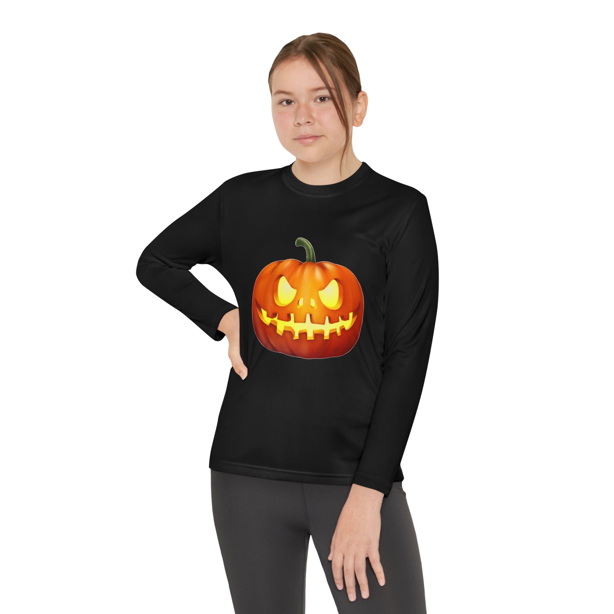 Halloween Pumpkin Youth Long Sleeve Competitor T-Shirt