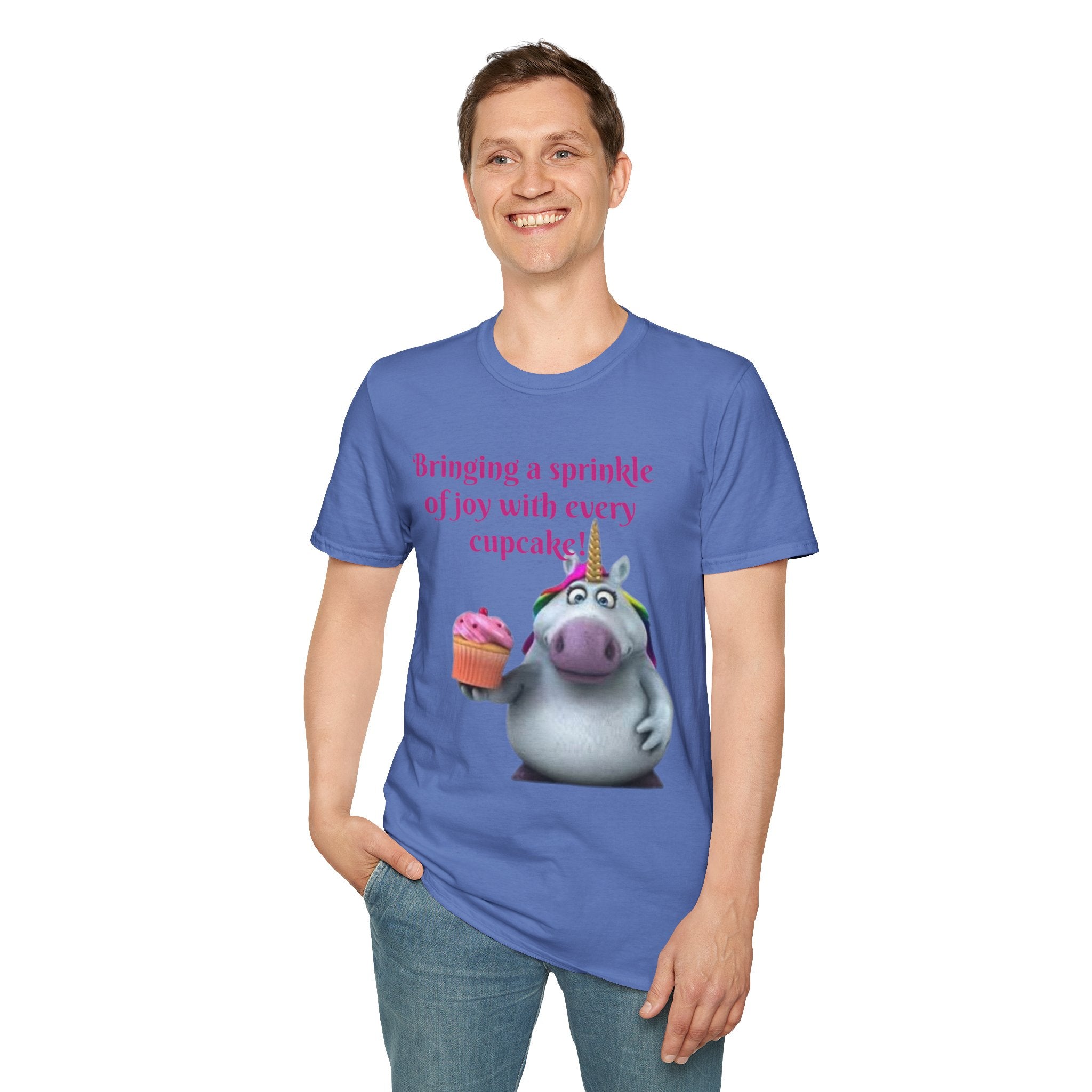 Bringing A Sprinkle Of Joy With Every Cupcake Unicorn Unisex Softstyle T-Shirt