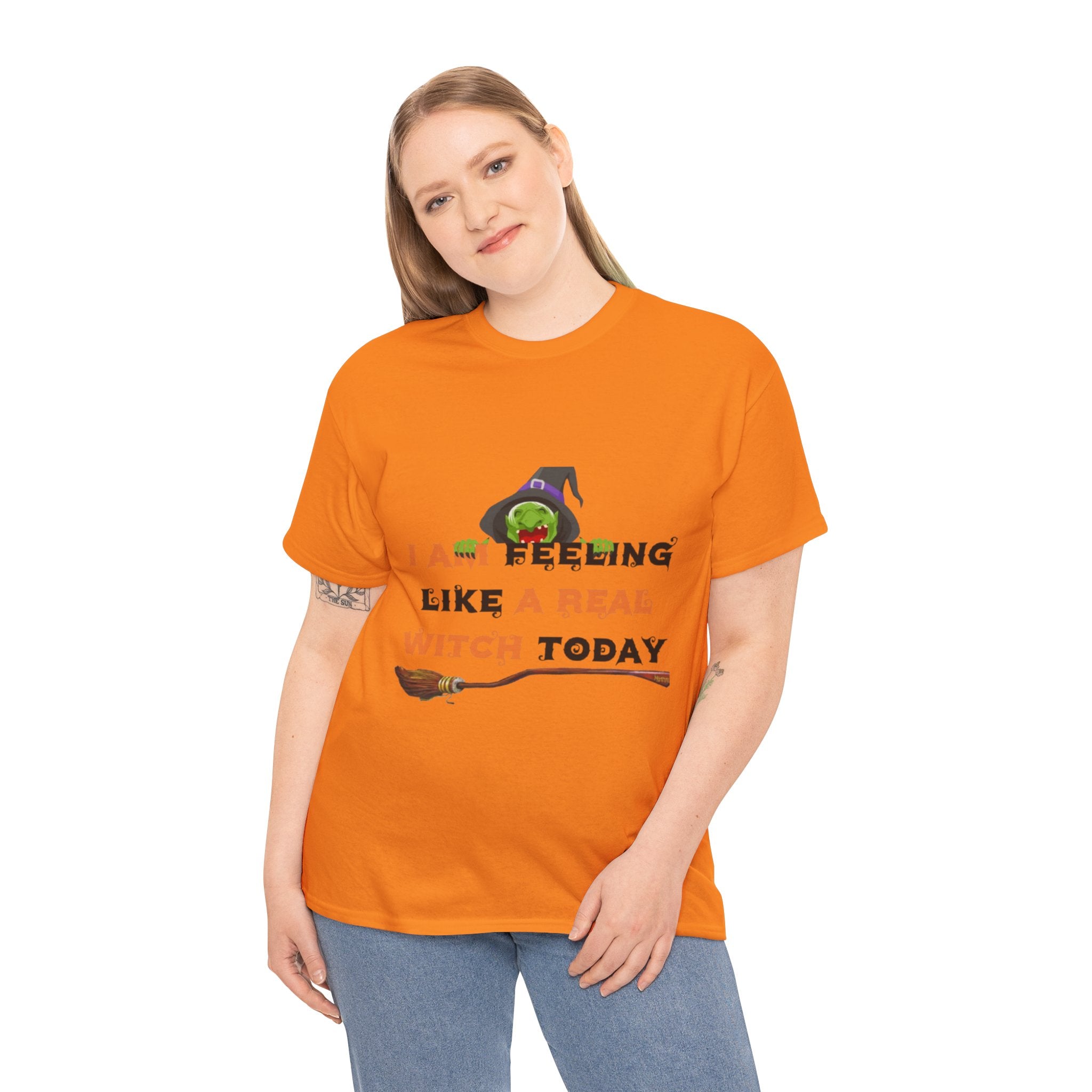I Am Feeling Like A Real Witch Today Unisex Heavy Cotton Short Sleeve T-Shirt