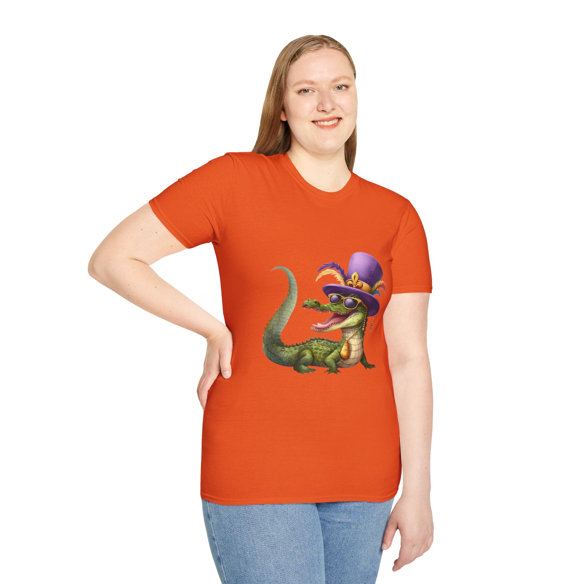 Mardi Gras Alligator Unisex Softstyle T-Shirt