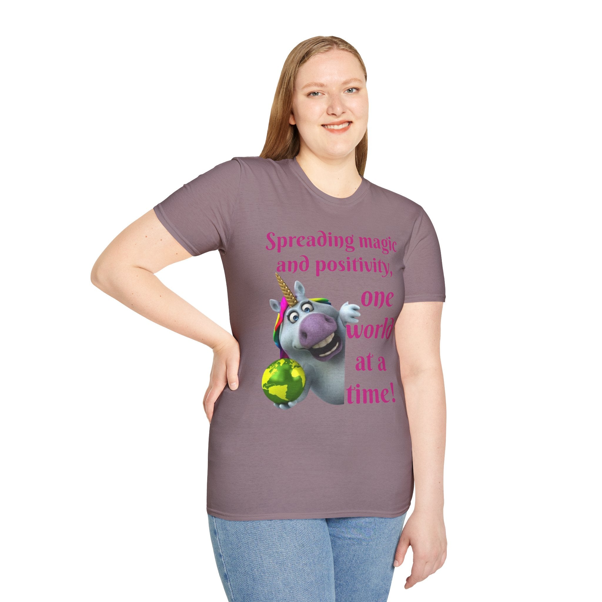 Spreading Magic And Positivity, One World At A Time! Unisex Softstyle T-Shirt