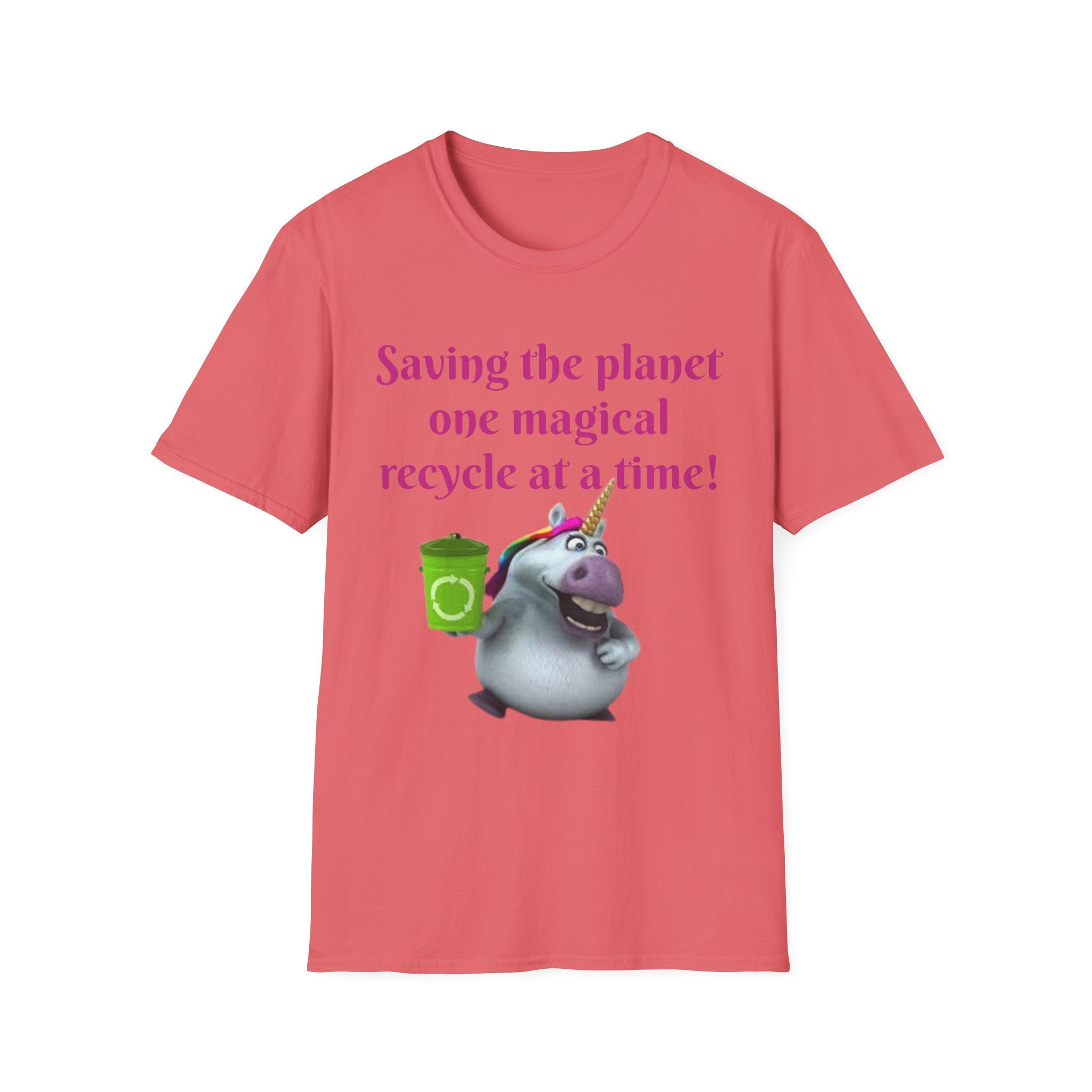 Saving The Planet One Magical Recycle At A Time! Unicorn Unisex Softstyle T-Shirt