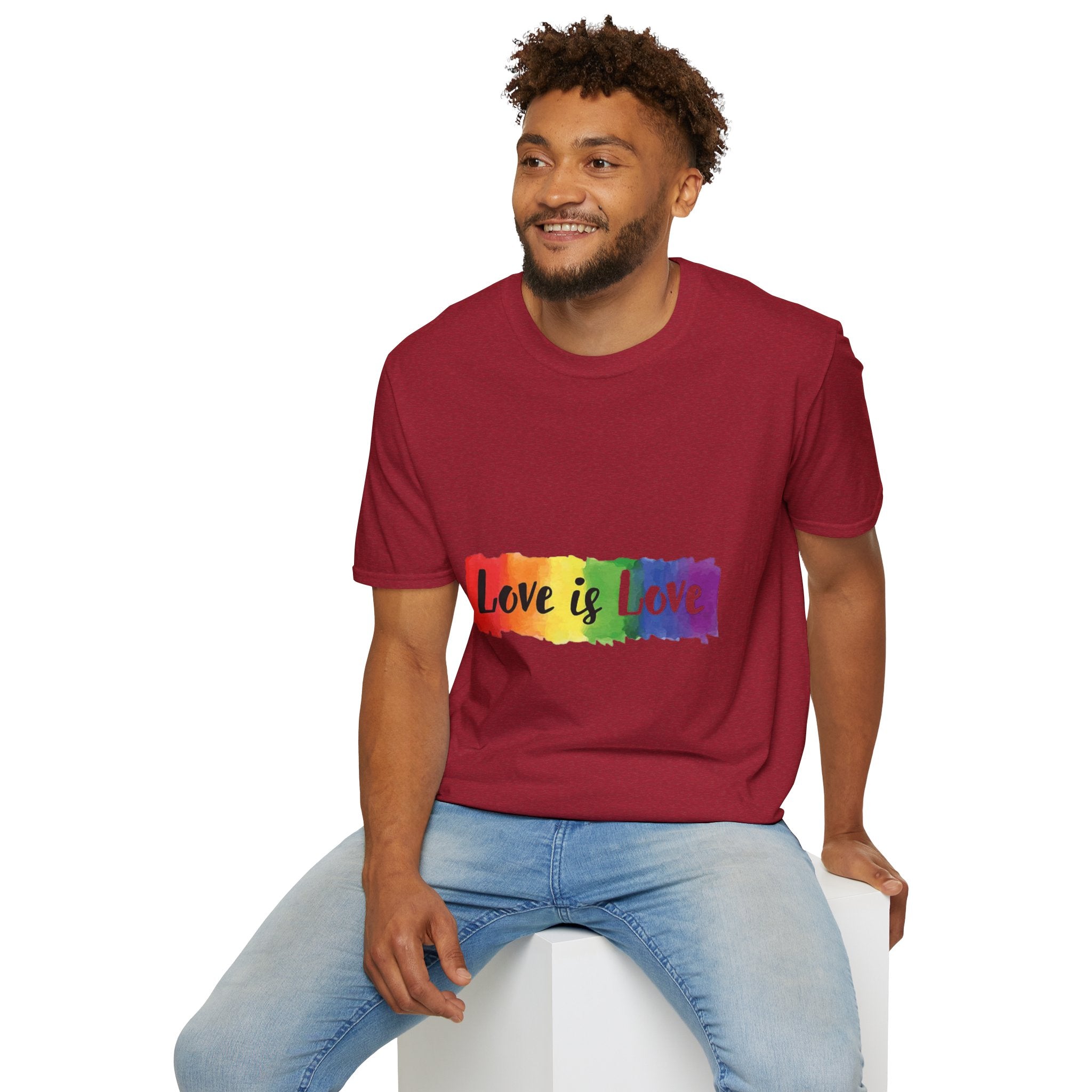 Rainbow Love is Love Unisex Softstyle T-Shirt