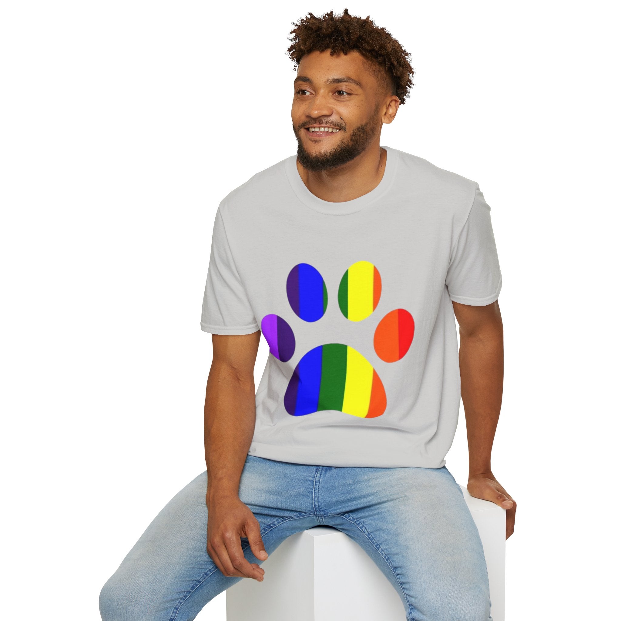 Pride Paw Print Unisex Softstyle T-Shirt