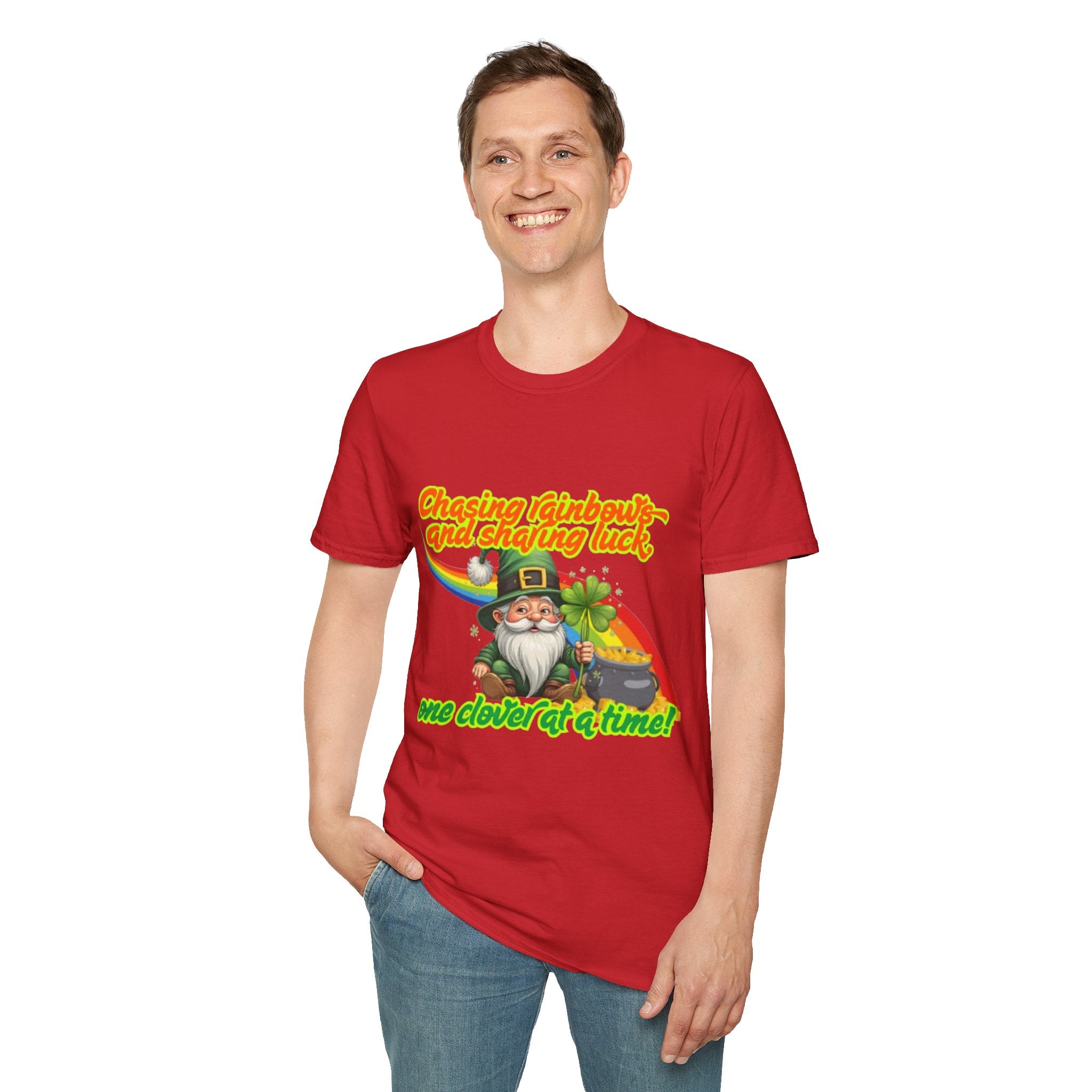 Chasing Rainbows And Sharing Luck, One Clover At A Time! Unisex Softstyle T-Shirt