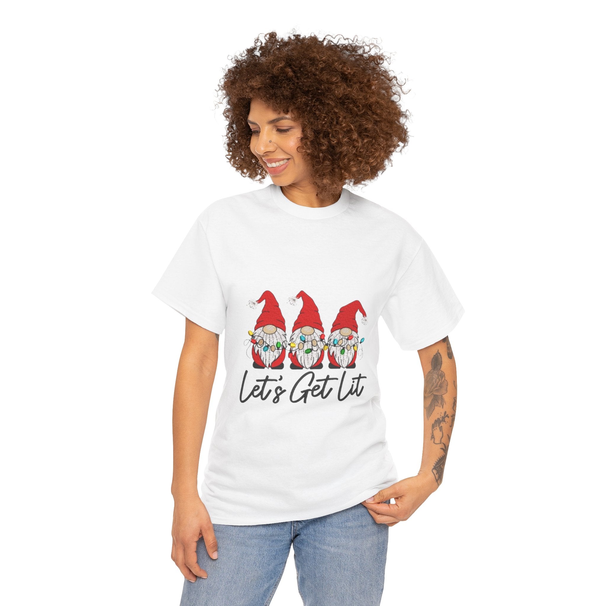 Let's Get Lit Gnome Unisex Heavy Cotton T-Shirt