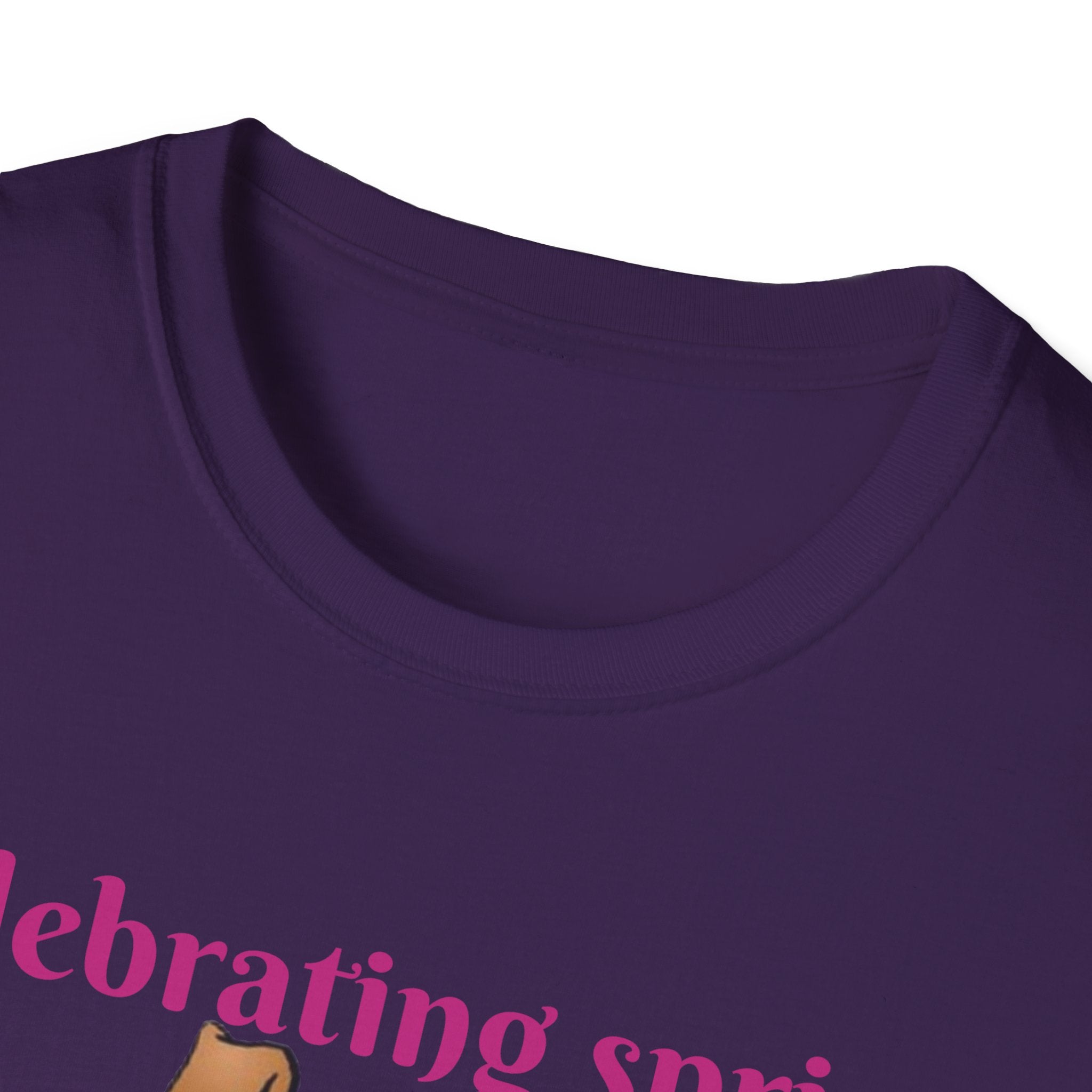 Celebrating Spring With Flowers And Friends Bunny Unisex Softstyle T-Shirt