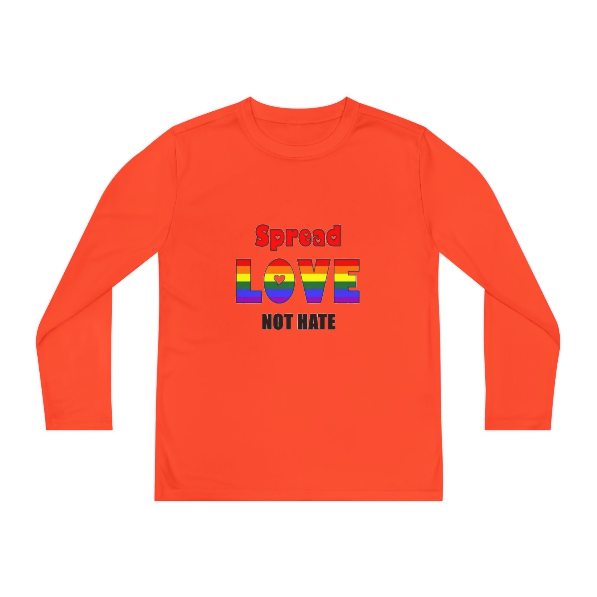 Spread Love Not Hate Youth Long Sleeve Competitor T-Shirt