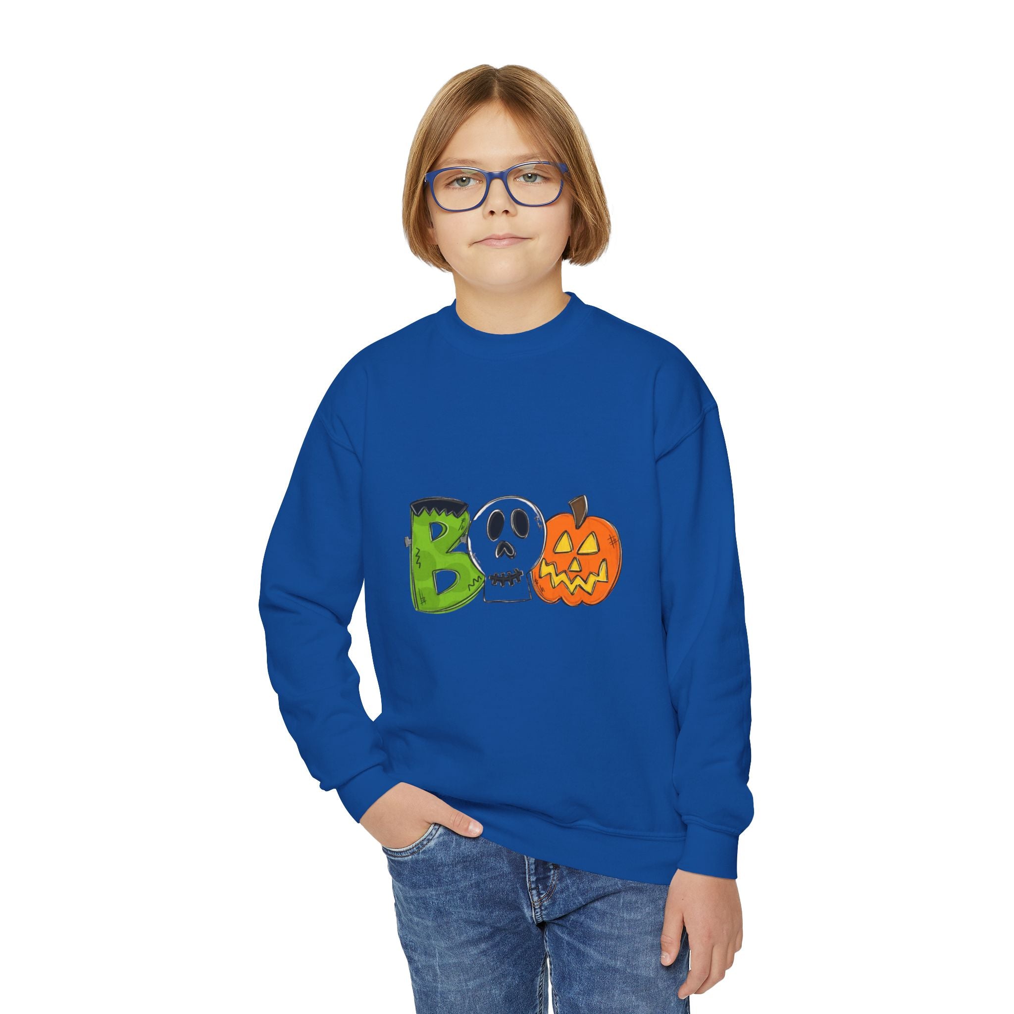 Halloween BOO Youth Crewneck Sweatshirt