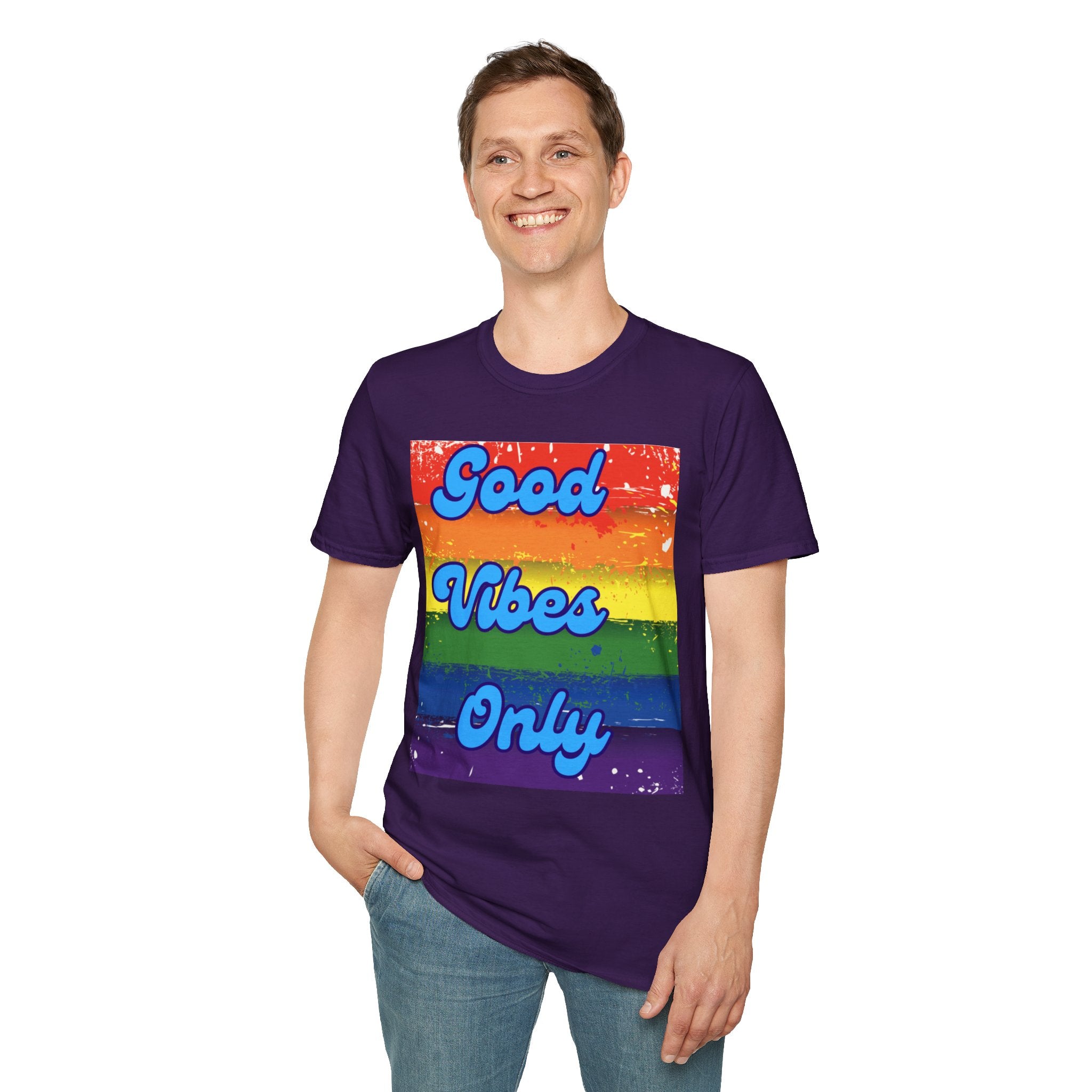 Good Vibes Only Blue Unisex Softstyle T-Shirt