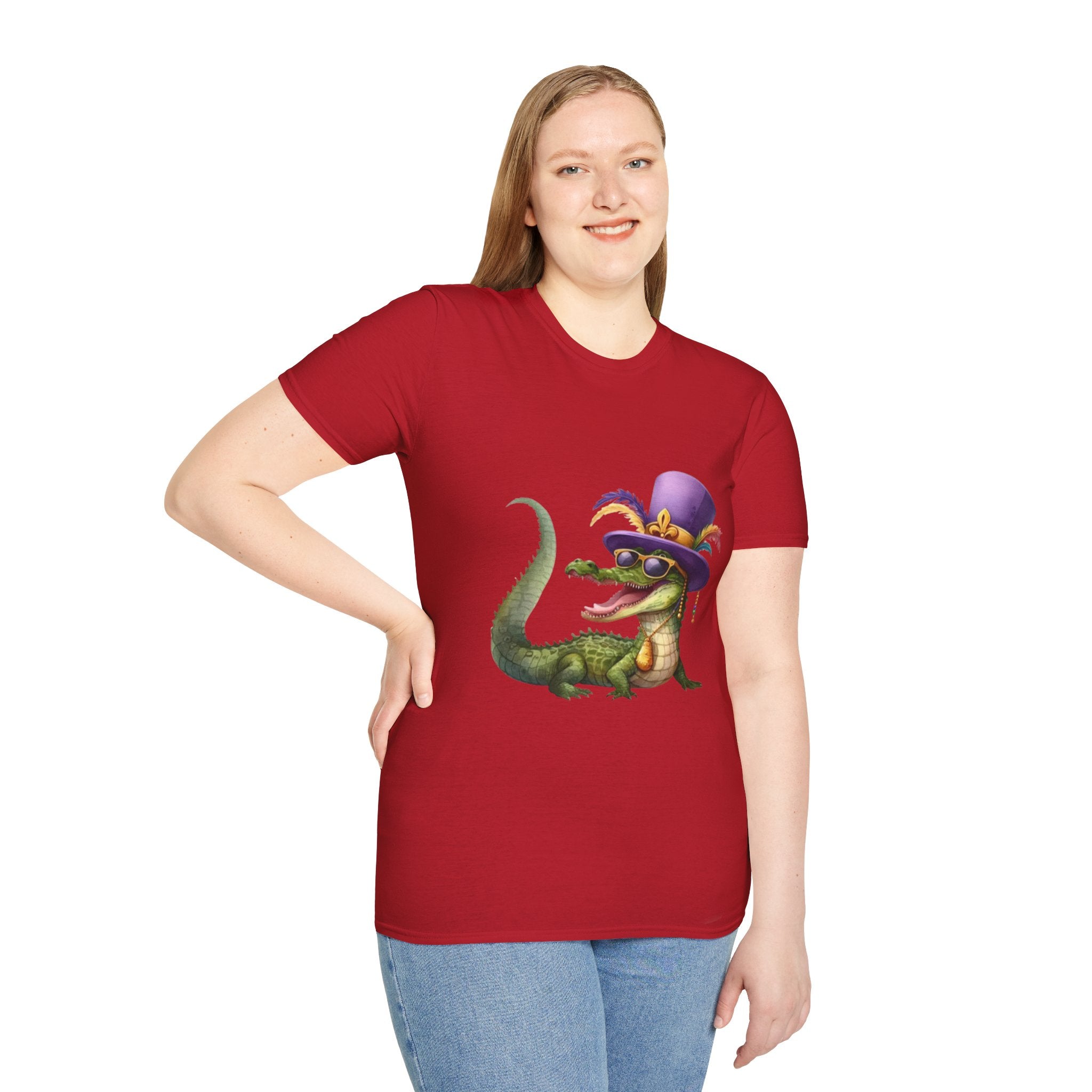 Mardi Gras Alligator Unisex Softstyle T-Shirt