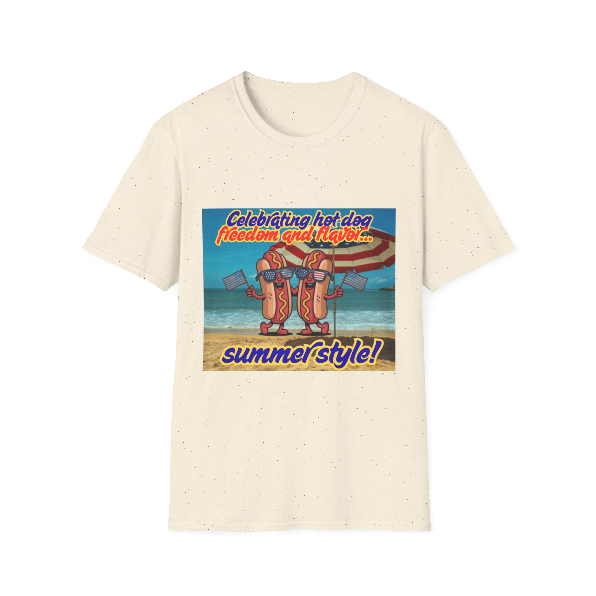 Celebrating Hot Dog Freedom And Flavor Summer Style! Unisex Softstyle T-Shirt