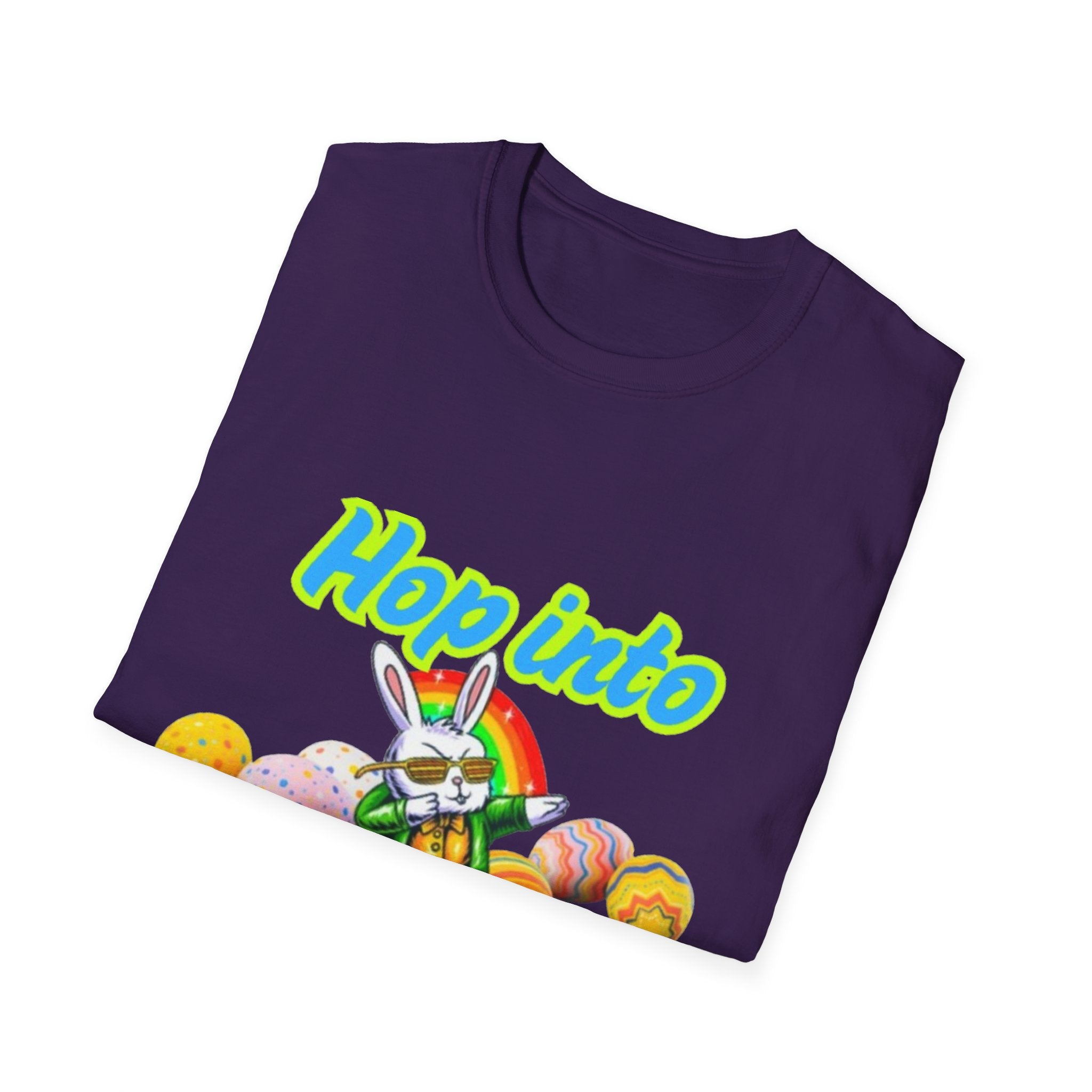 Hop Into Groovy Vibes Bunny Unisex Softstyle T-Shirt