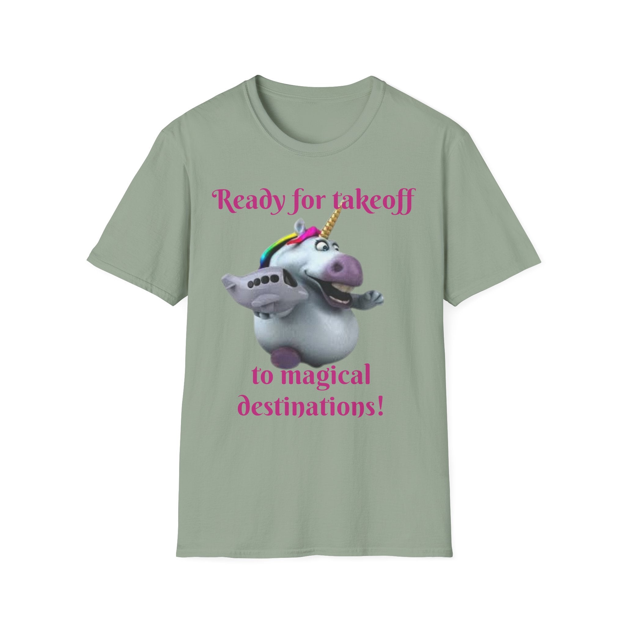 Ready For Takeoff To Magical Destinations Unicorn Unisex Softstyle T-Shirt