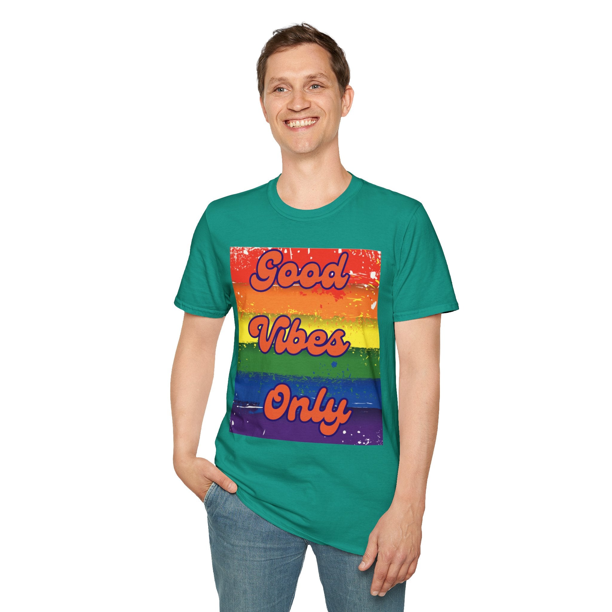 Good Vibes Only Orange Unisex Softstyle T-Shirt