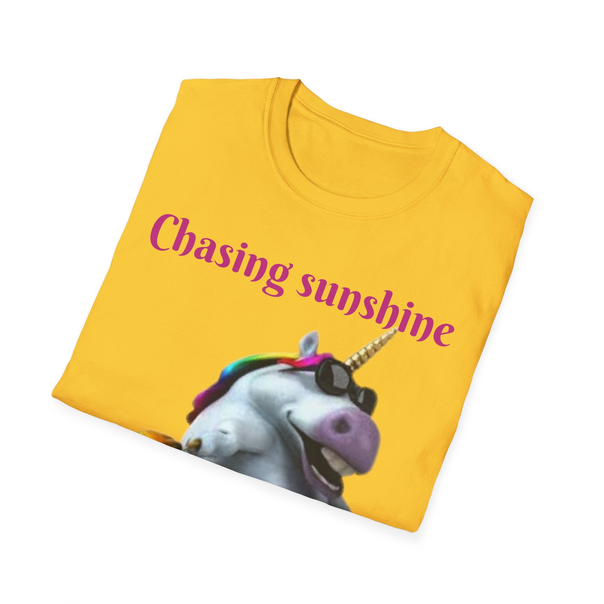Chasing Sunshine And Good Vibes Unicorn Unisex Softstyle T-Shirt