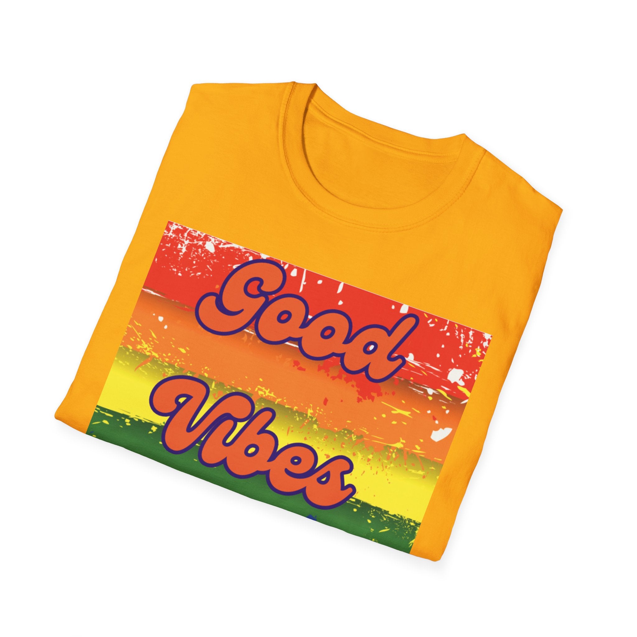 Good Vibes Only Orange Unisex Softstyle T-Shirt