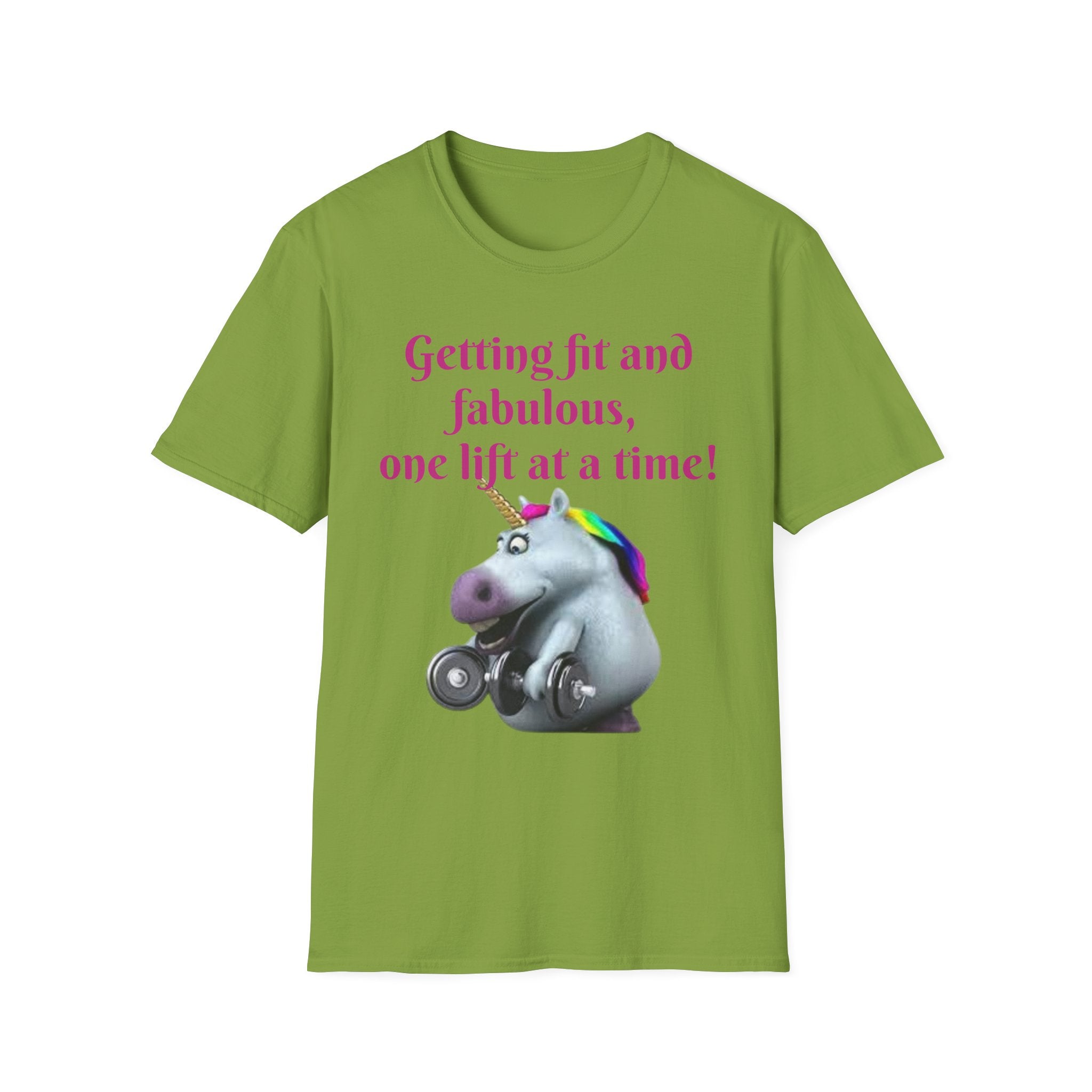 Getting Fit And Fabulous, One Lift At A Time! Unicorn Unisex T-Shirt