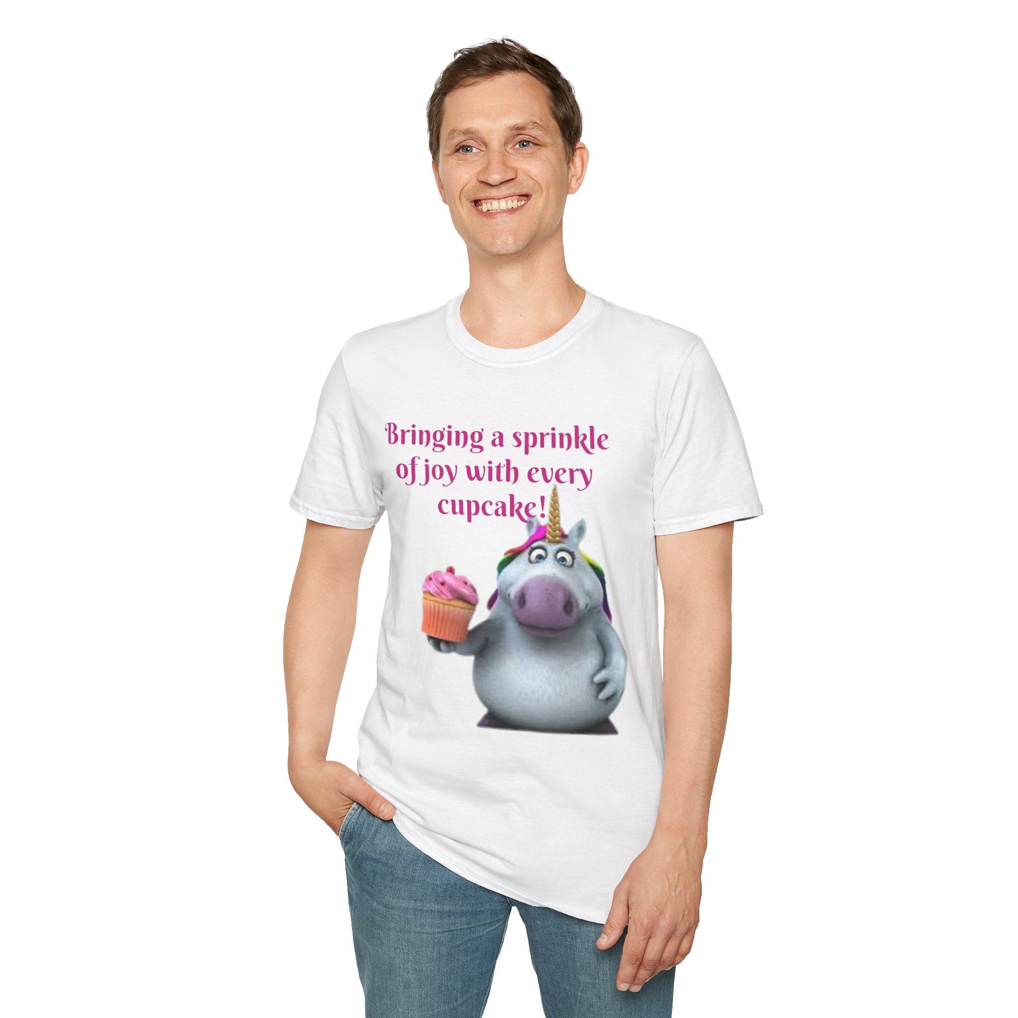 Bringing A Sprinkle Of Joy With Every Cupcake Unicorn Unisex Softstyle T-Shirt