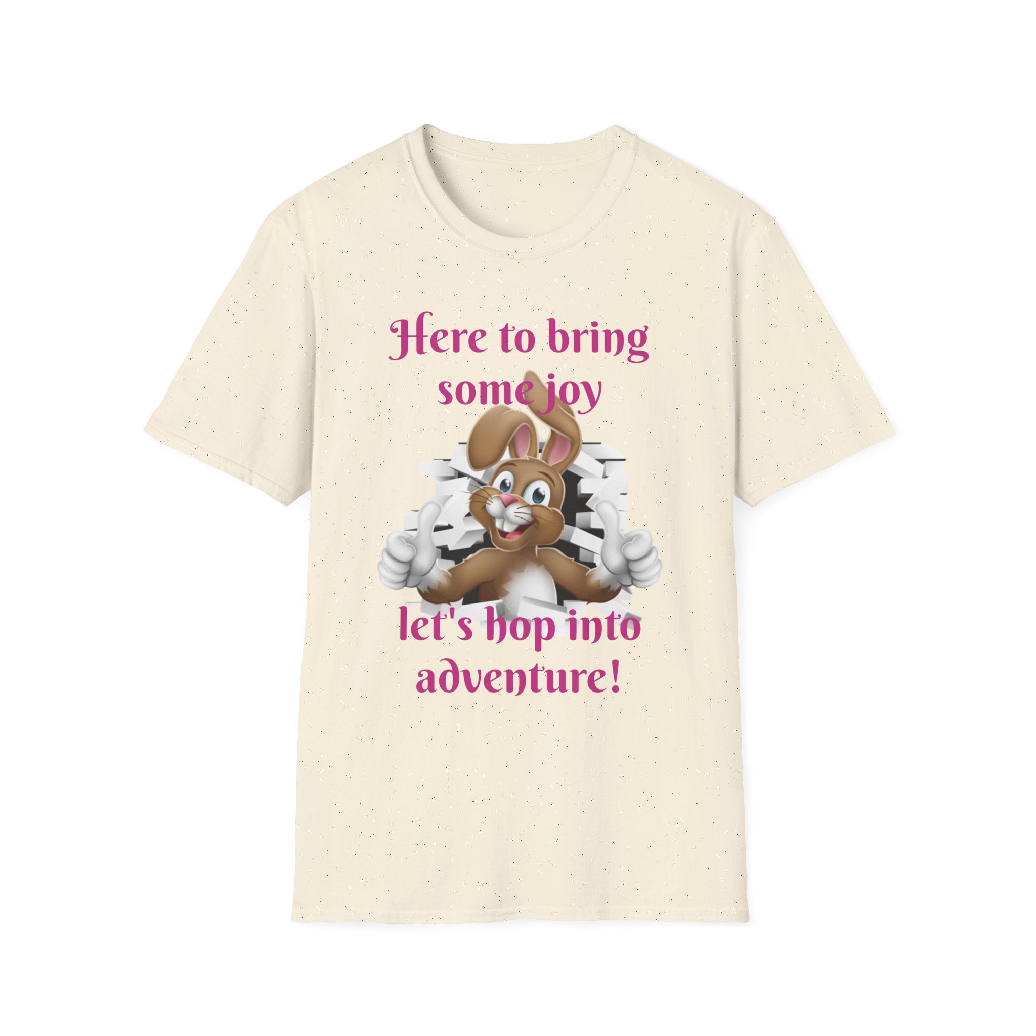 Here To Bring Some Joy Let's Hop Into Adventure Unisex Softstyle T-Shirt