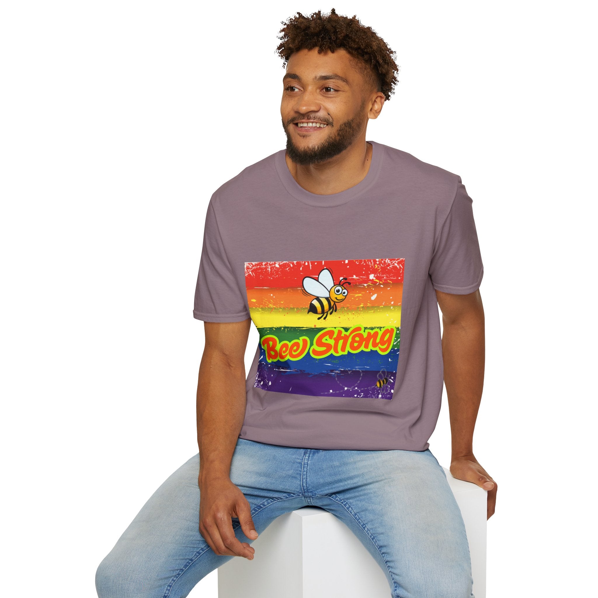 Bee Strong Rainbow Unisex Softstyle T-Shirt