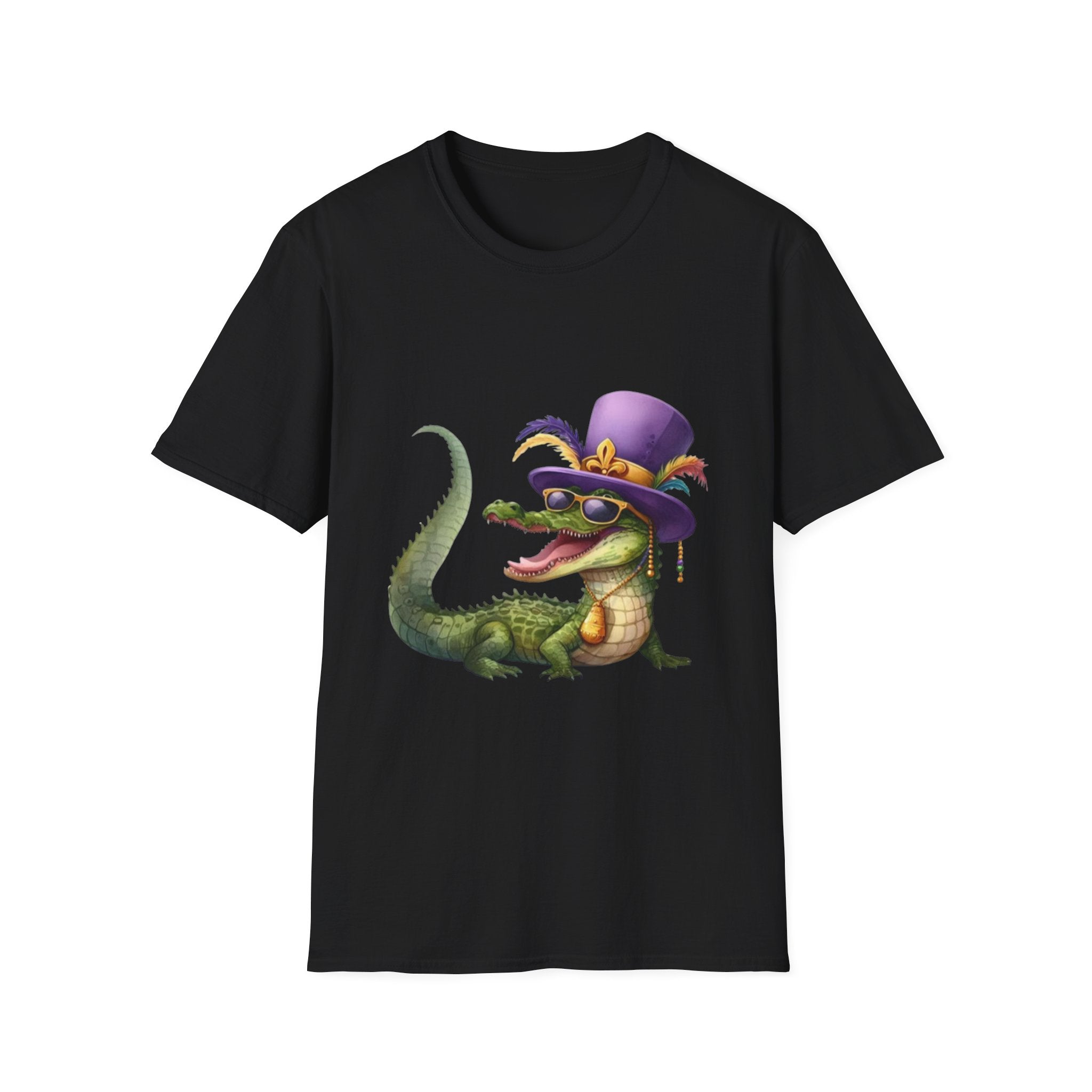 Mardi Gras Alligator Unisex Softstyle T-Shirt