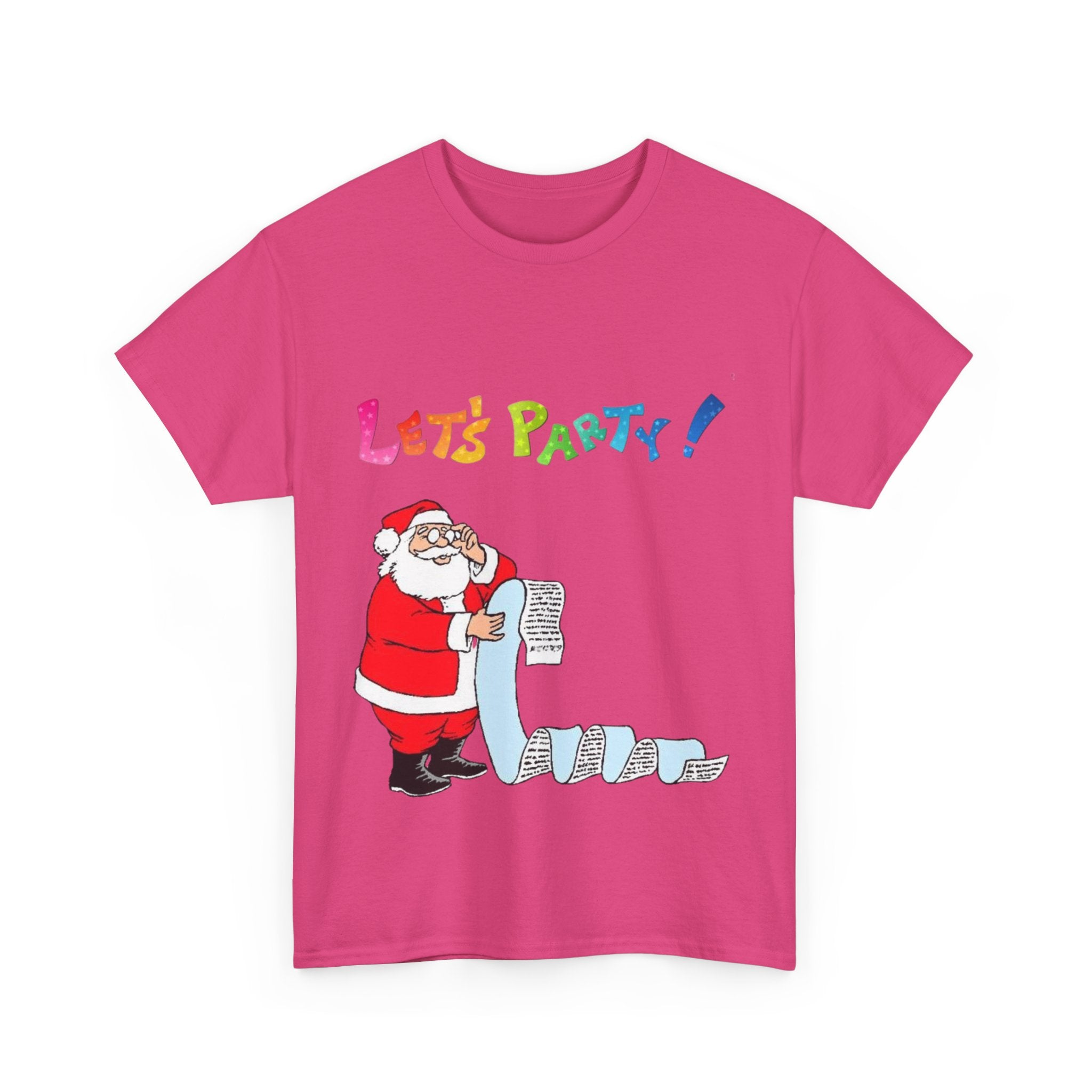 Let's Party! Santa Checking His List Unisex Heavy Cotton T-Shirt