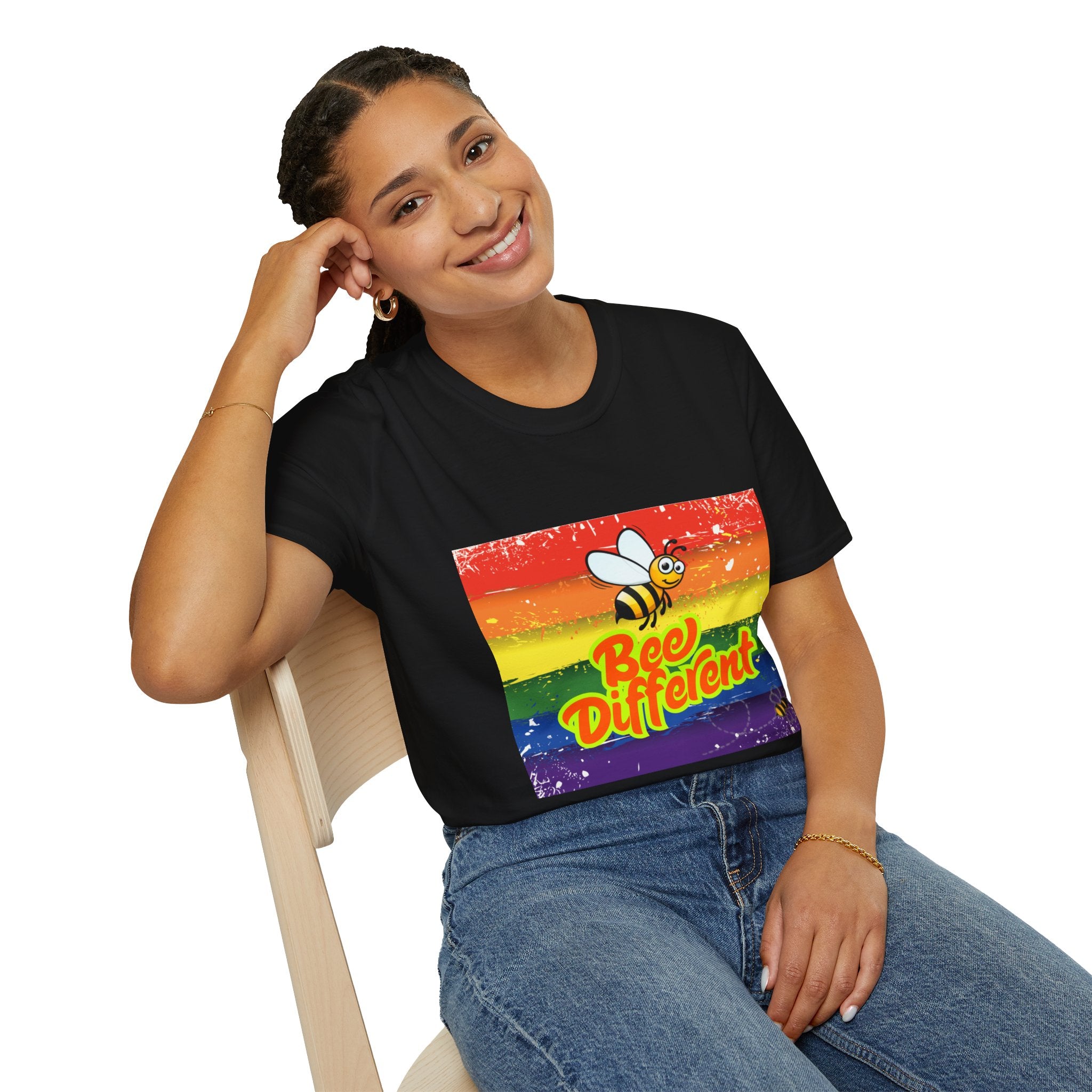 Bee Different Rainbow Unisex Softstyle T-Shirt