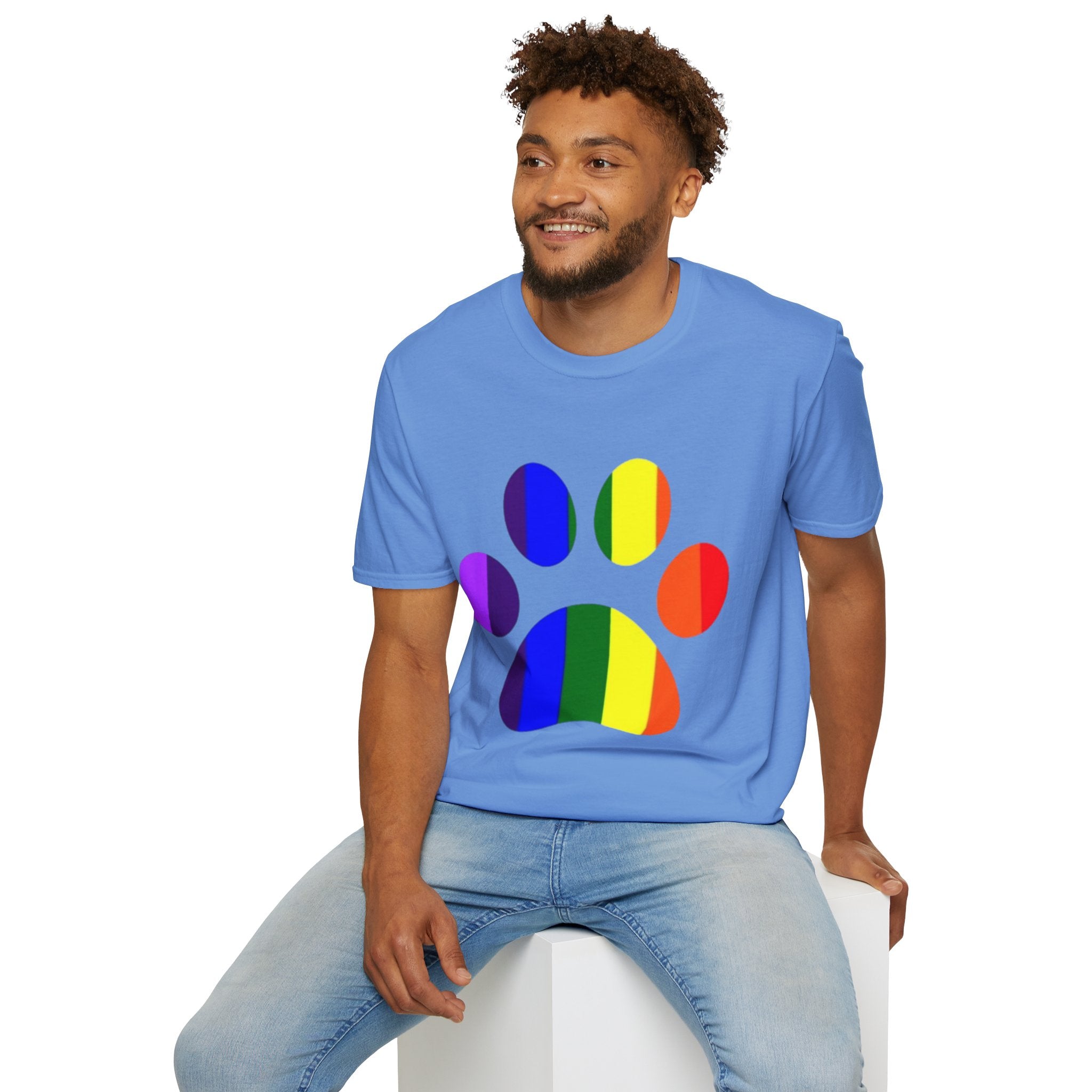 Pride Paw Print Unisex Softstyle T-Shirt