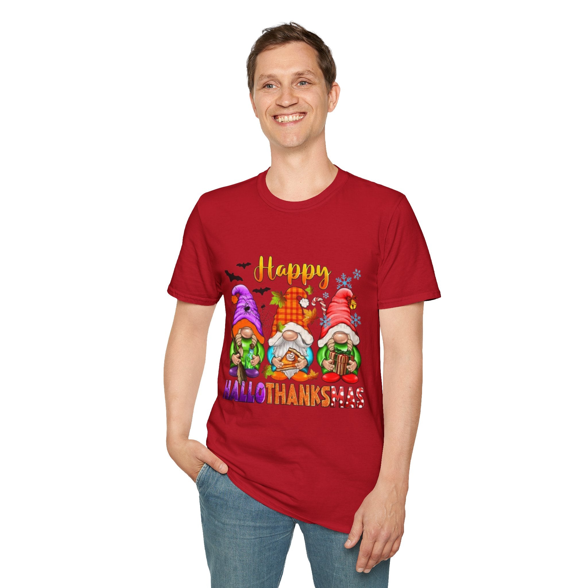 Happy Hallothanksmas Gnome Unisex Softstyle T-Shirt