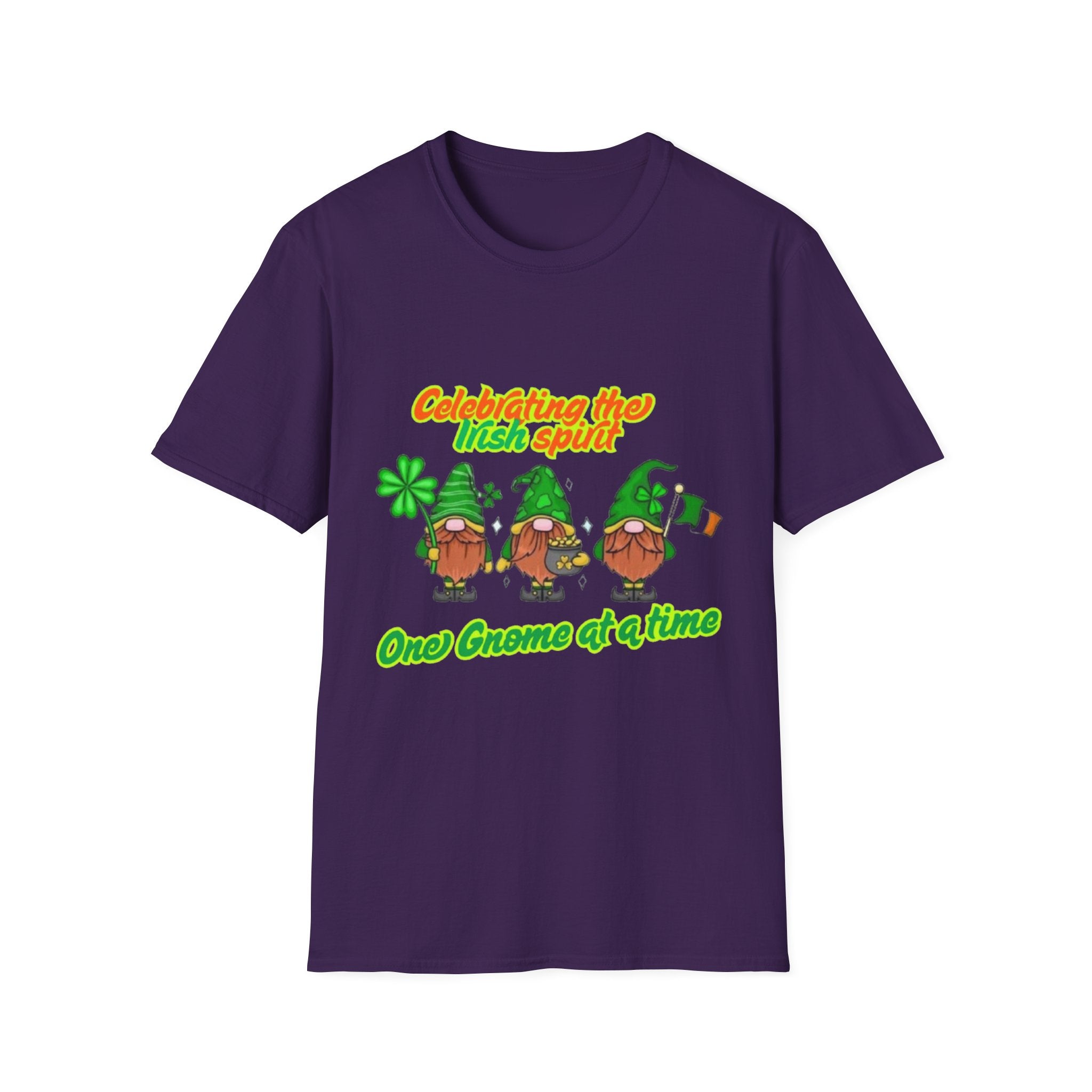 Celebrating the Irish Spirit One Gnome At A Time Unisex Softstyle T-Shirt