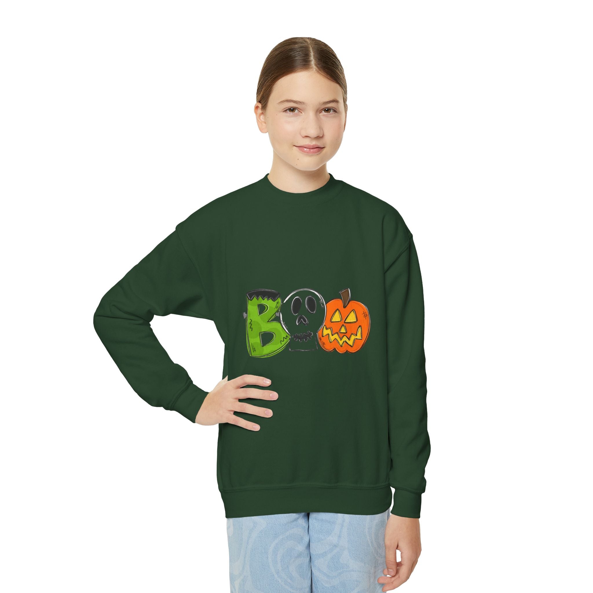 Halloween BOO Youth Crewneck Sweatshirt