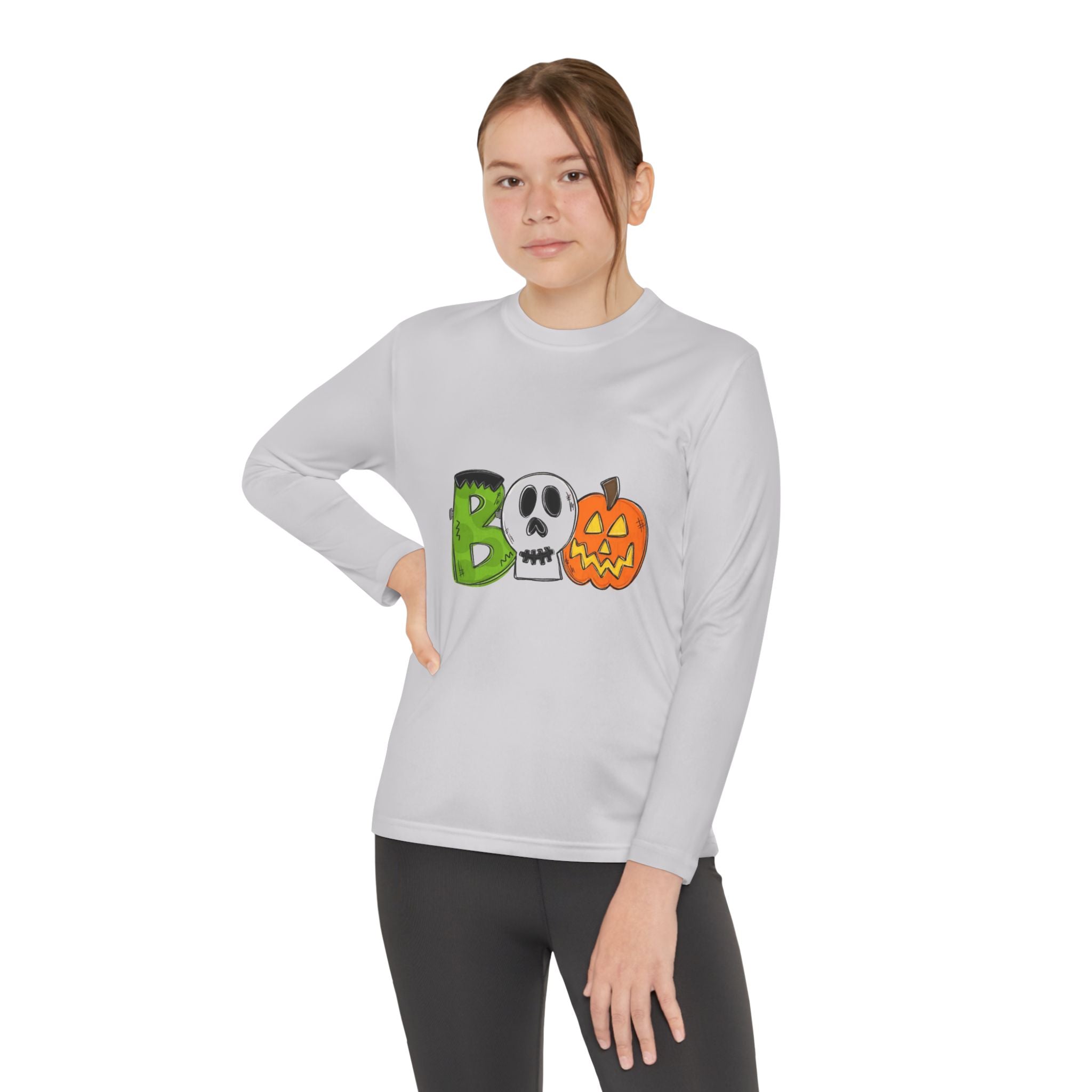 Youth Halloween Boo Long Sleeve Competitor T-Shirt