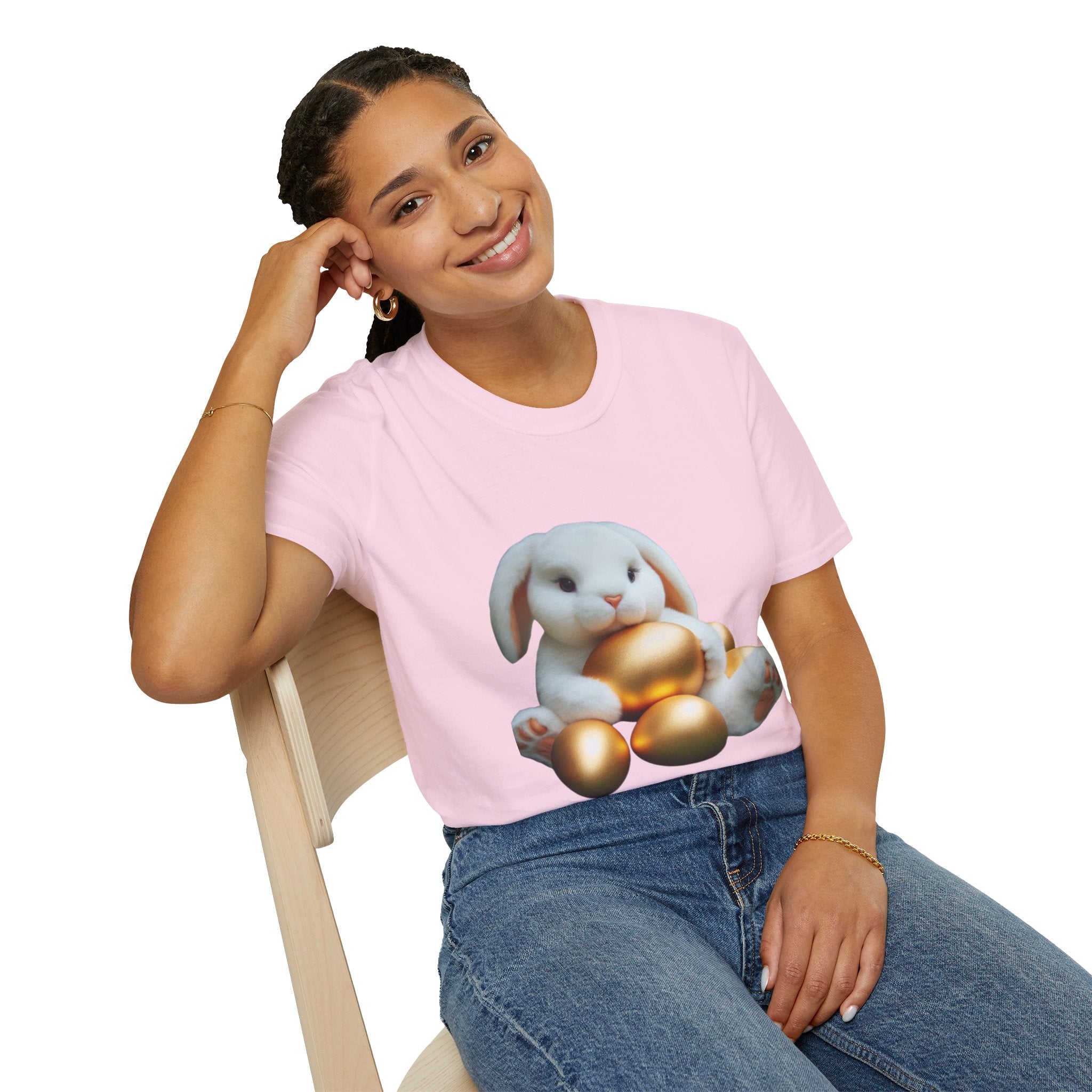 Easter Bunny And His Golden Eggs Unisex Softstyle T-Shirt