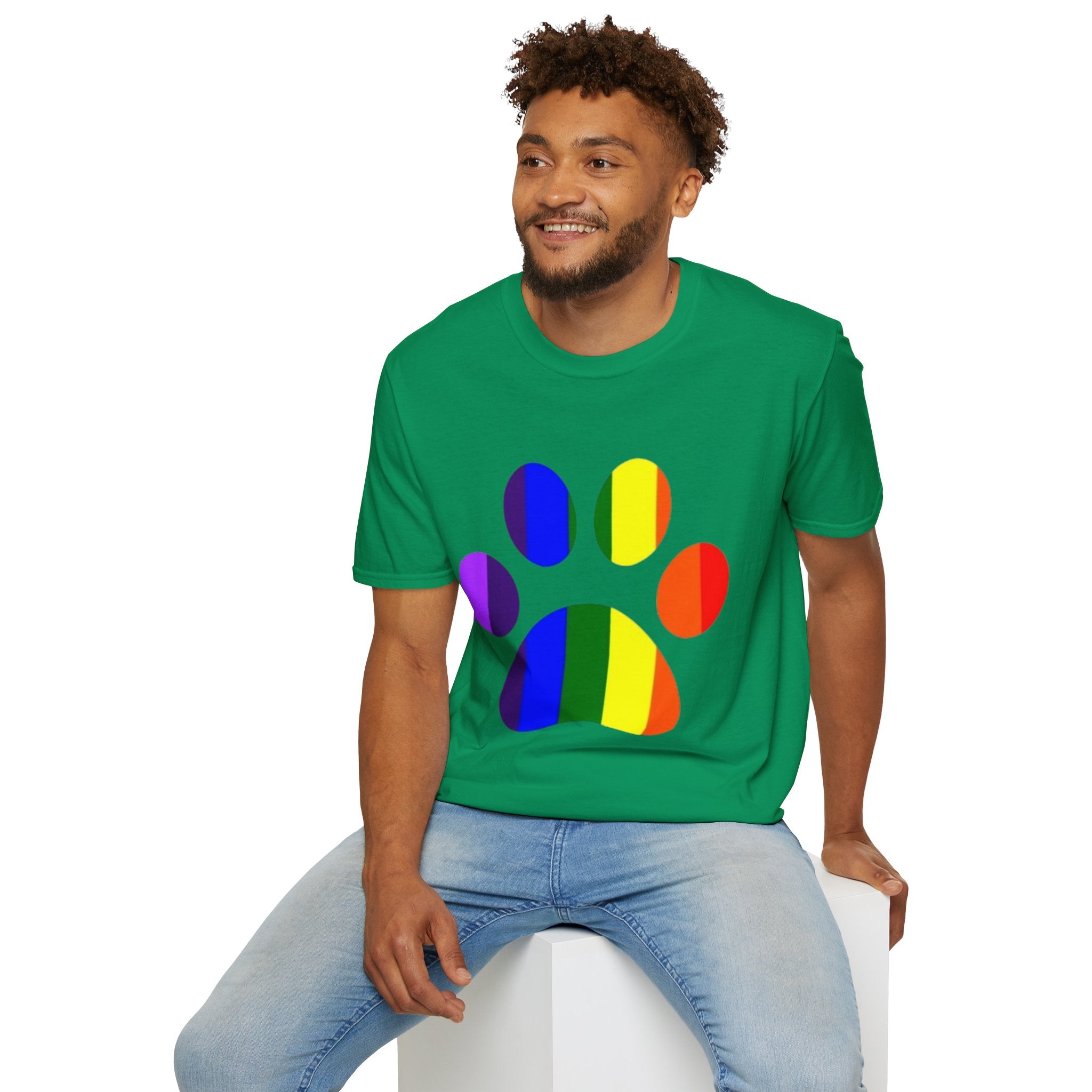Pride Paw Print Unisex Softstyle T-Shirt
