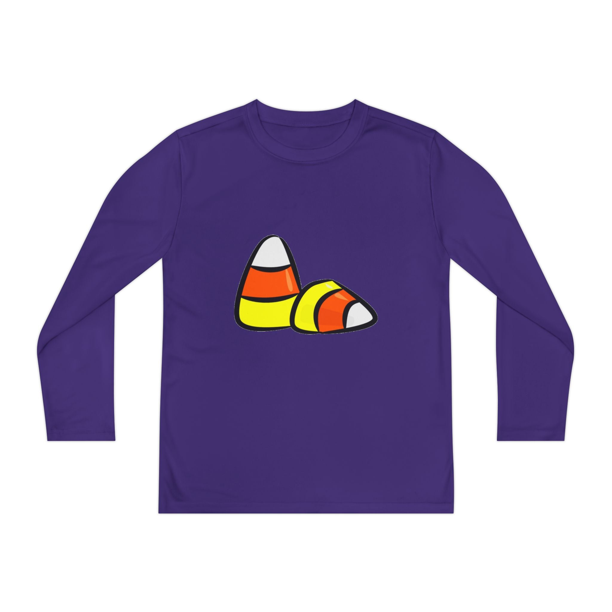 Halloween Candy Corn Youth Long Sleeve Competitor T-Shirt