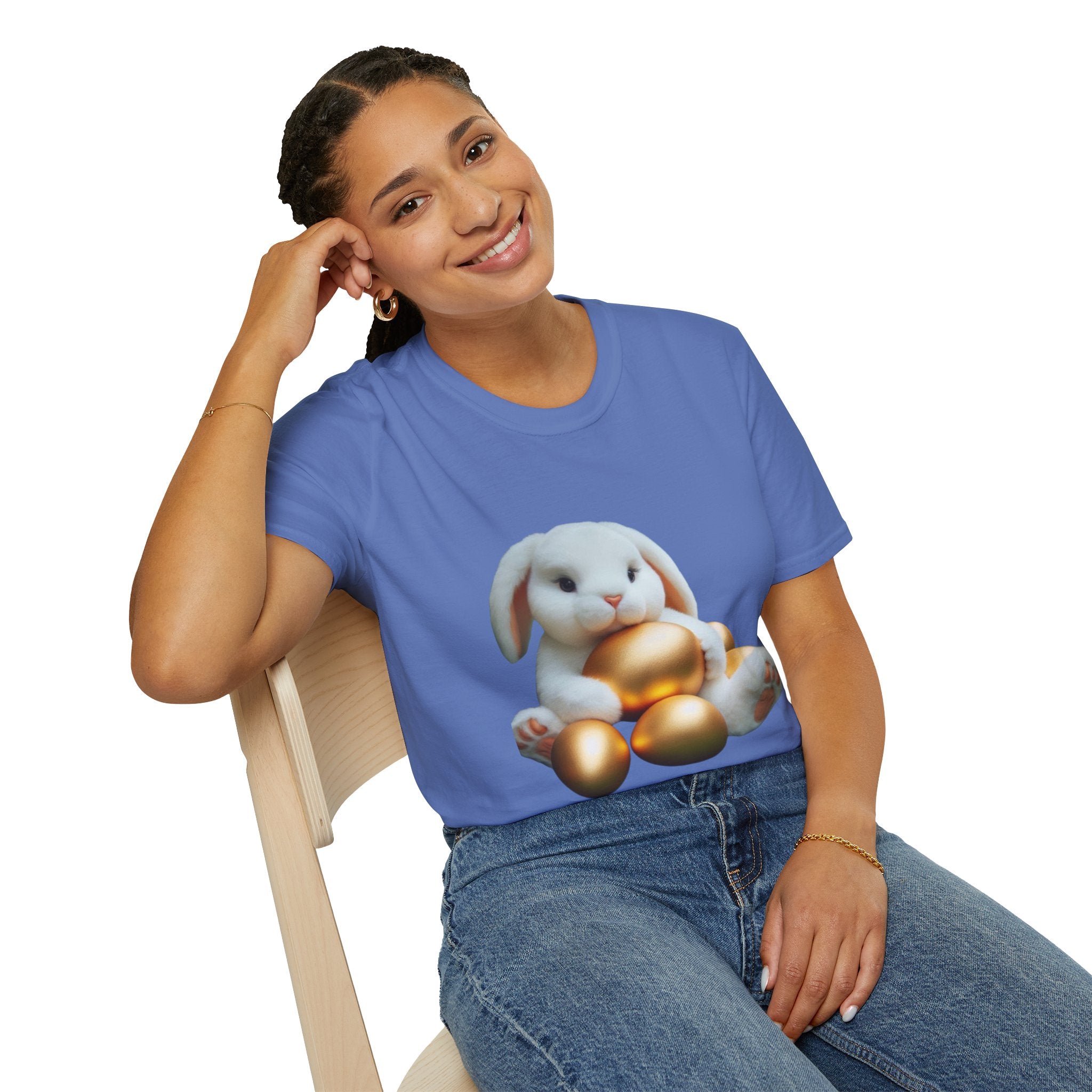 Easter Bunny And His Golden Eggs Unisex Softstyle T-Shirt