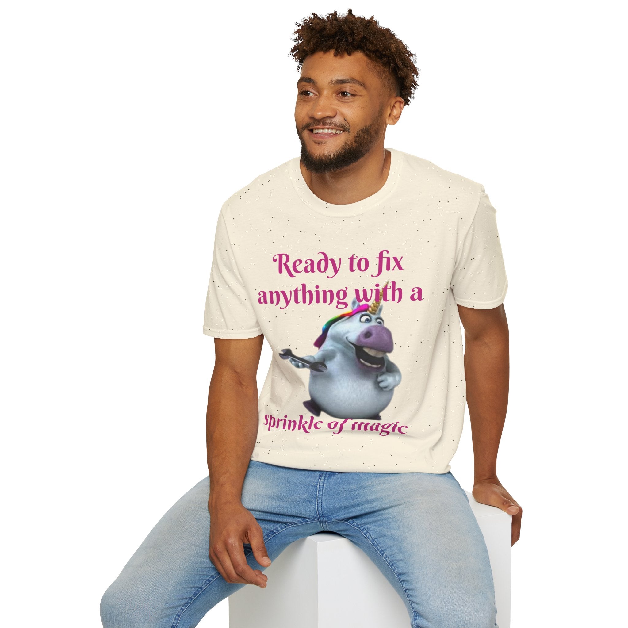 Ready To Fix Anything With A Sprinkle Of Magic Unicorn Unisex Softstyle T-Shirt
