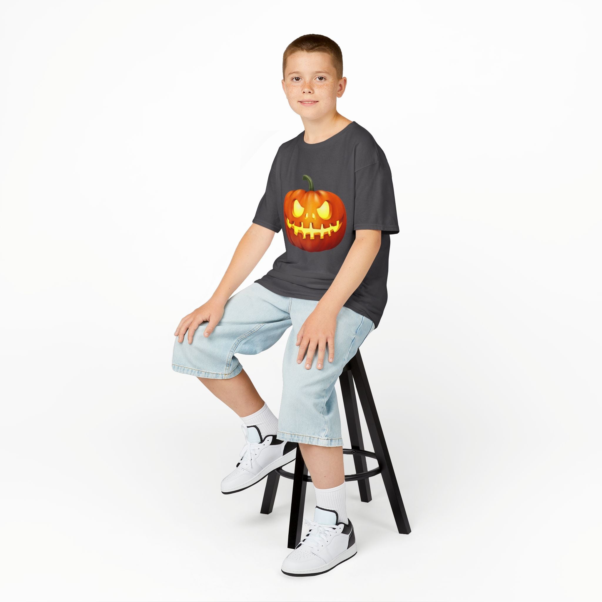 Halloween Pumpkin Kids Heavy Cotton Short Sleeve T-Shirt