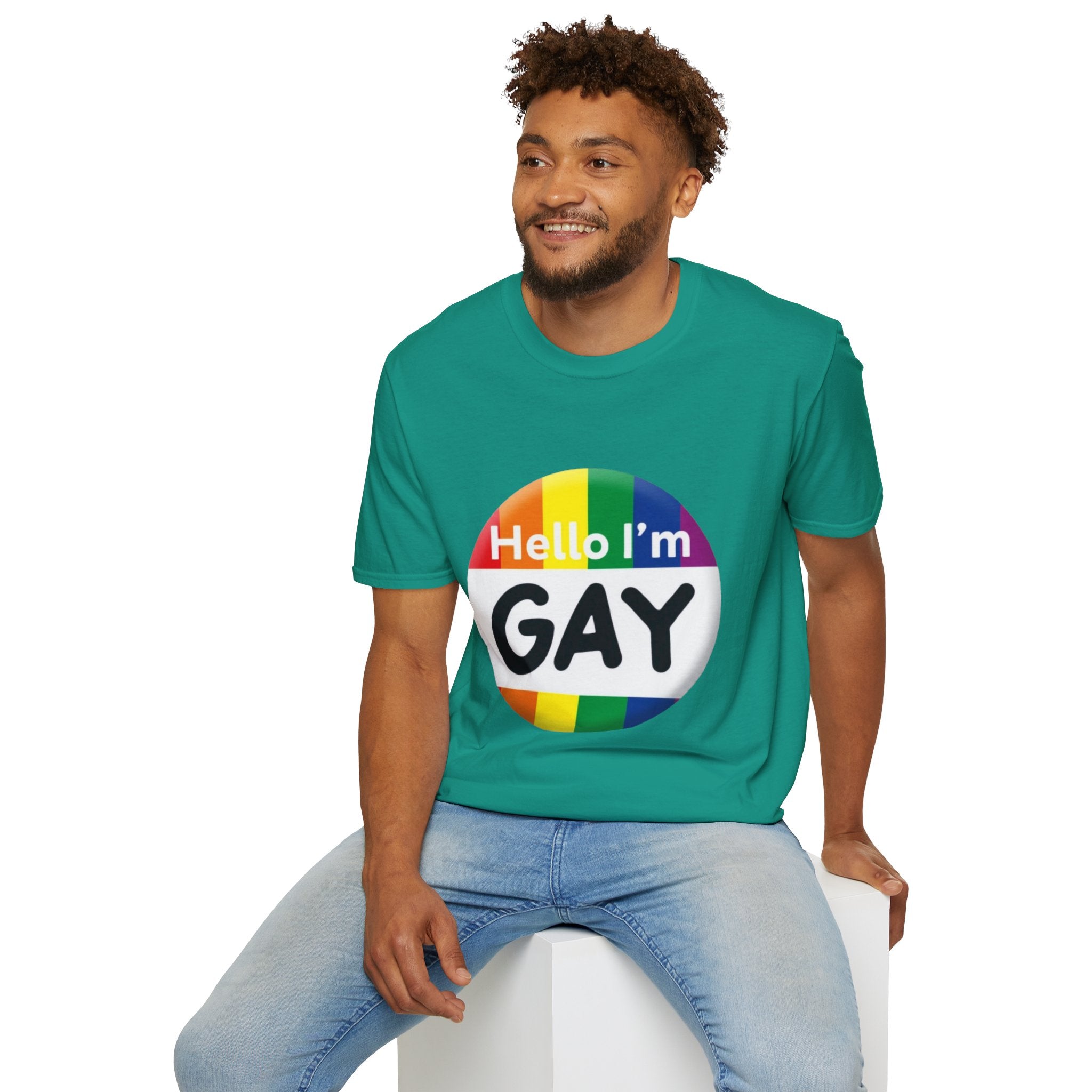 Hello I'm Gay Unisex Softstyle T-Shirt