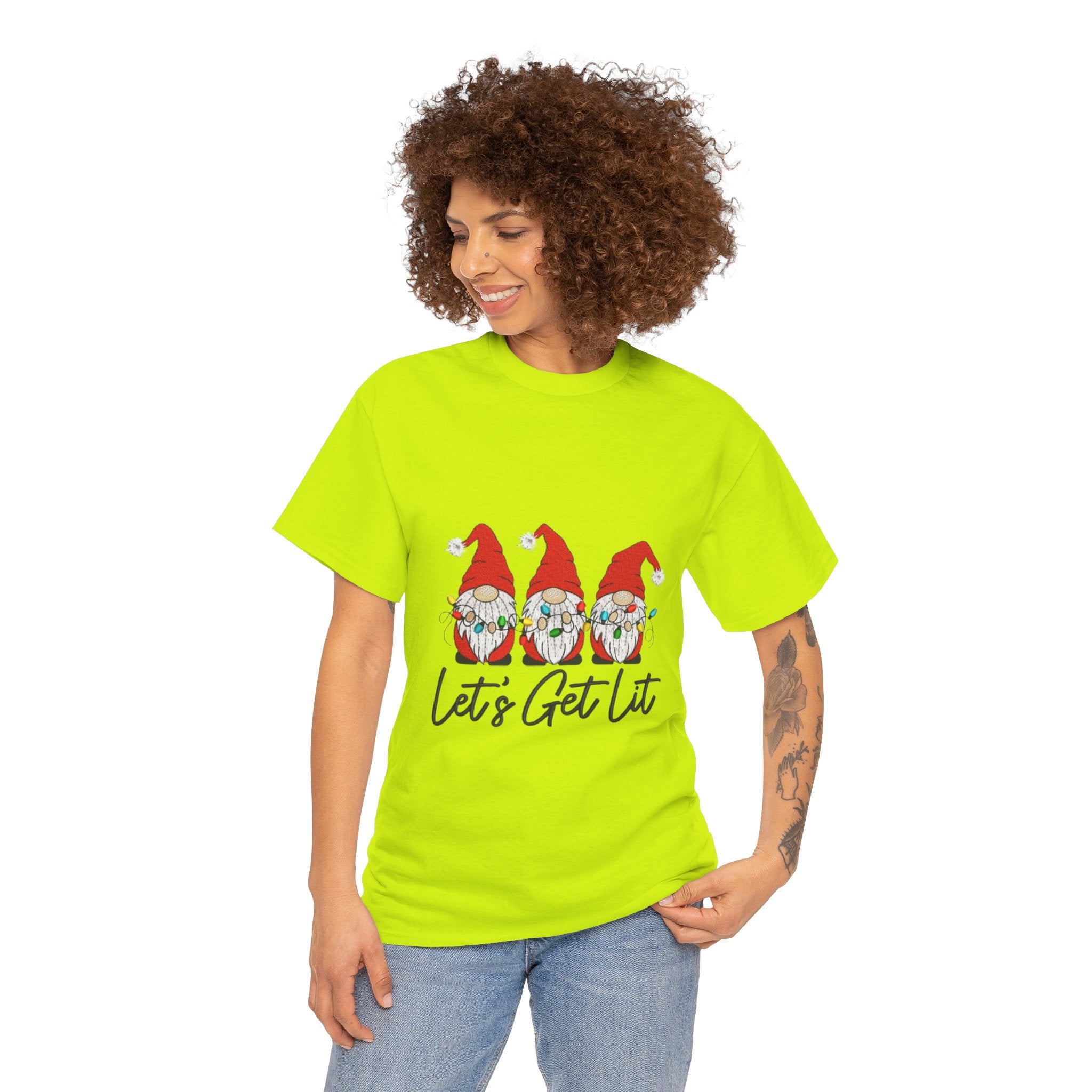 Let's Get Lit Gnome Unisex Heavy Cotton T-Shirt