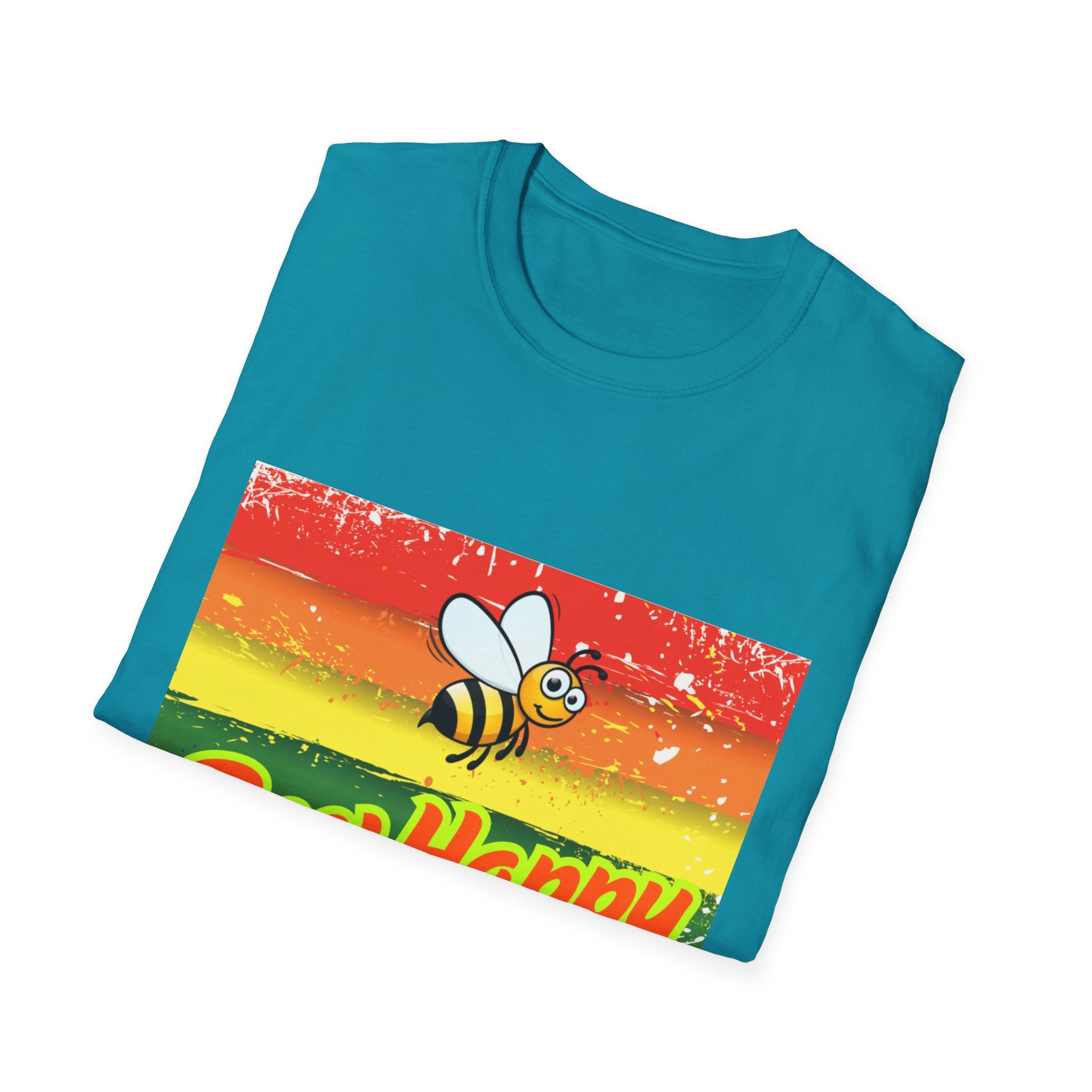 Bee Happy Rainbow Unisex Softstyle T-Shirt