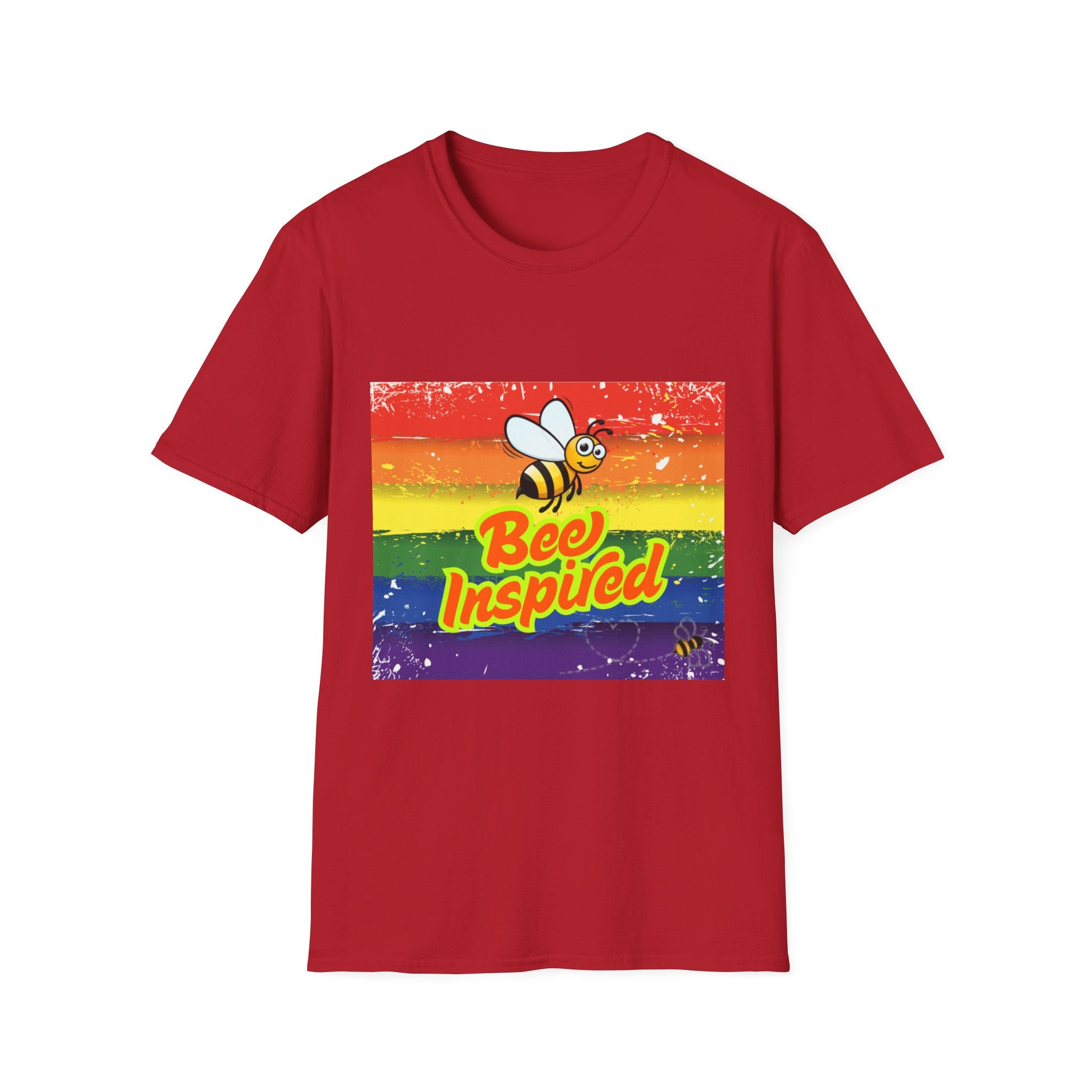 Bee Inspired Rainbow Unisex Softstyle T-Shirt