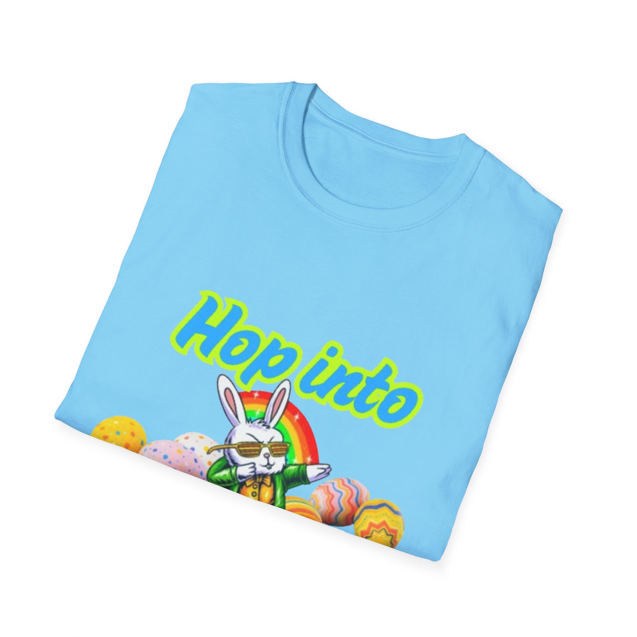 Hop Into Groovy Vibes Bunny Unisex Softstyle T-Shirt