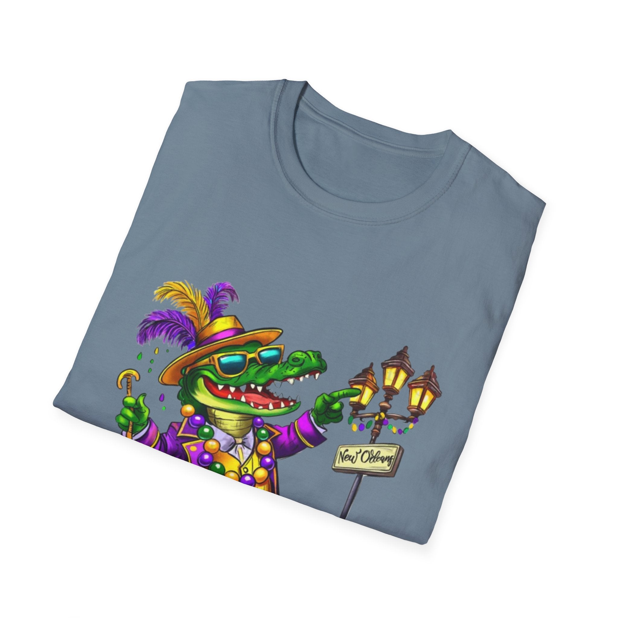 Mardi Gras Gator Unisex Softstyle T-Shirt