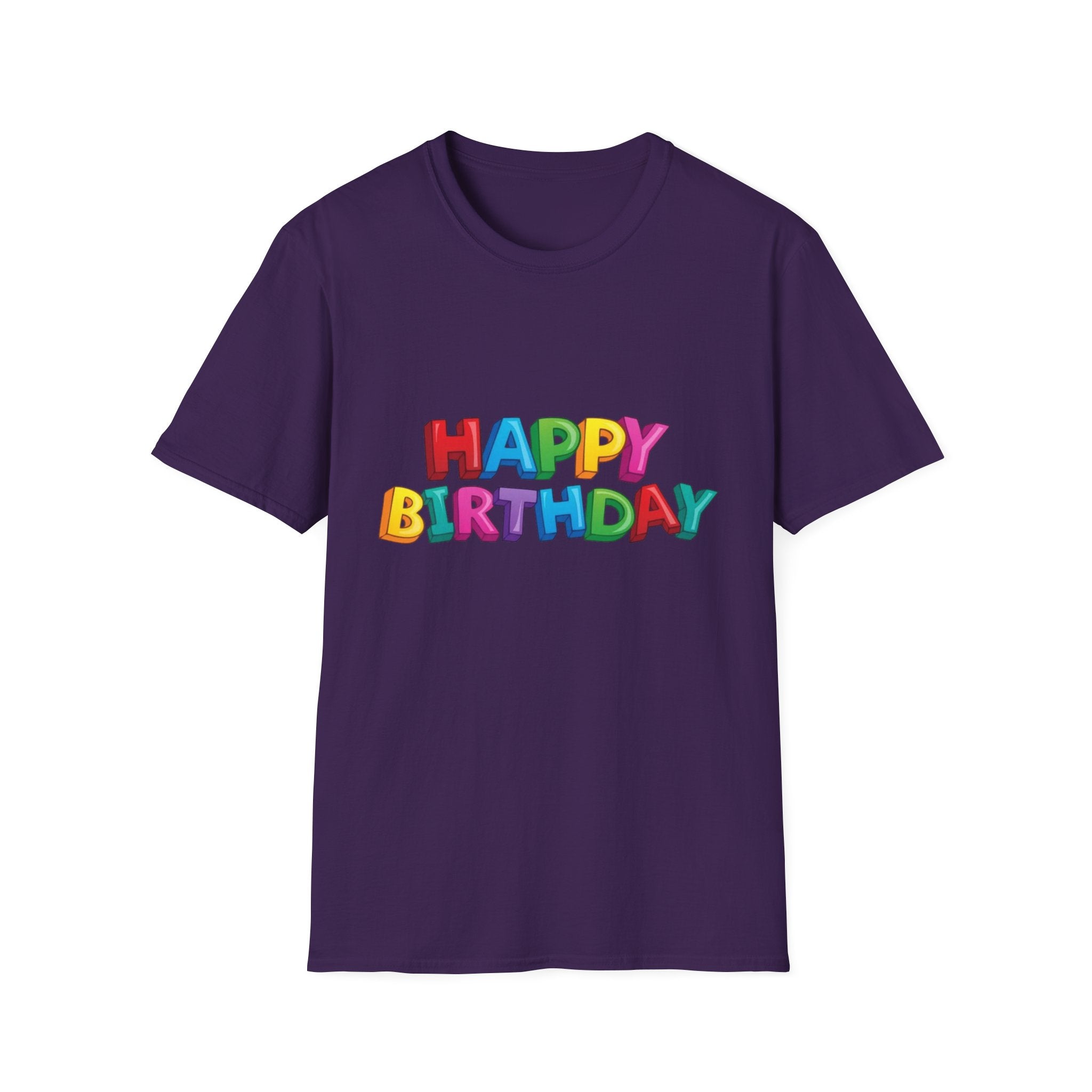 Happy Birthday Unisex Softstyle T-Shirt-Personalize It!
