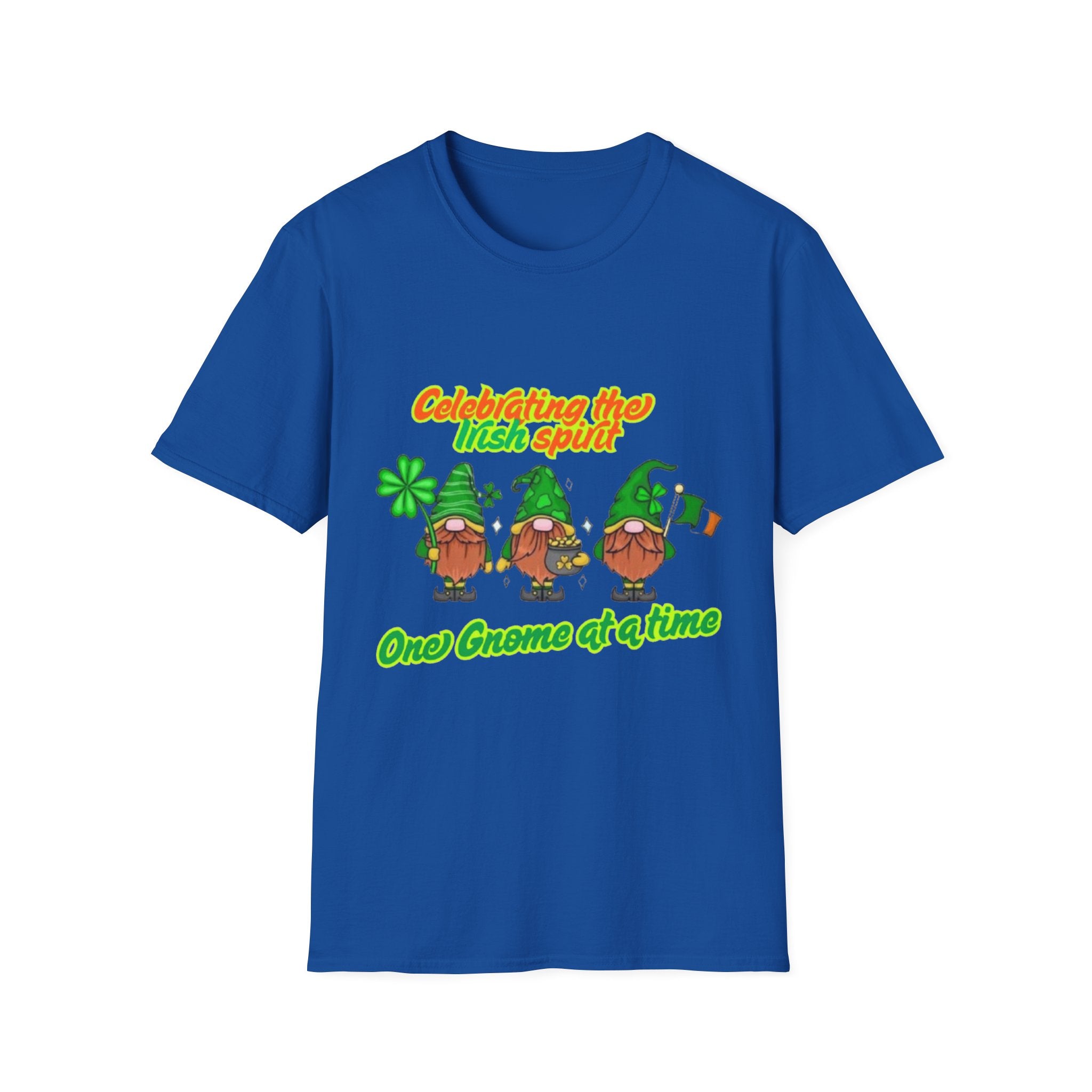 Celebrating the Irish Spirit One Gnome At A Time Unisex Softstyle T-Shirt