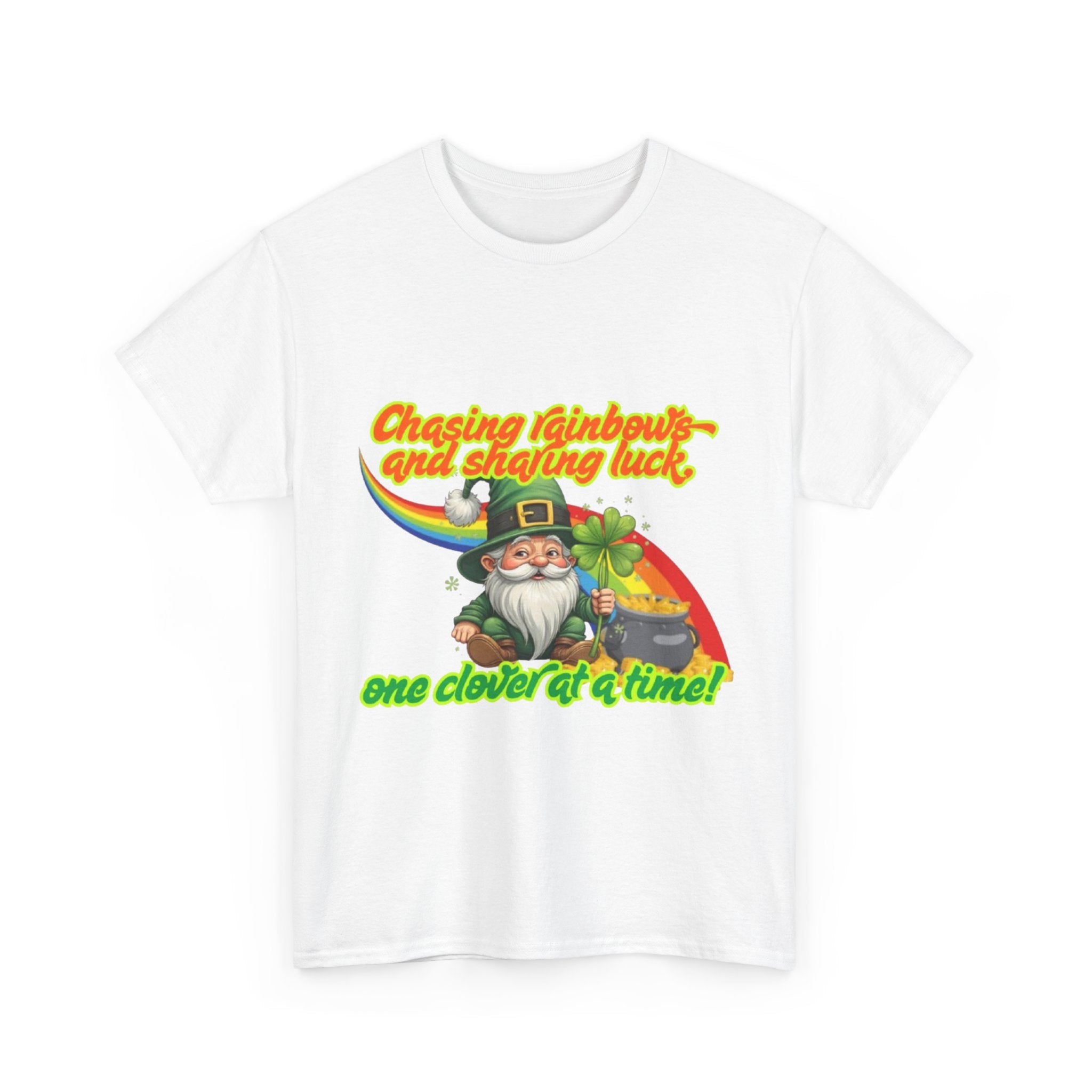 Chasing Rainbows And Sharing Luck, One Clover At A Time! Unisex Heavy Cotton T-Shirt