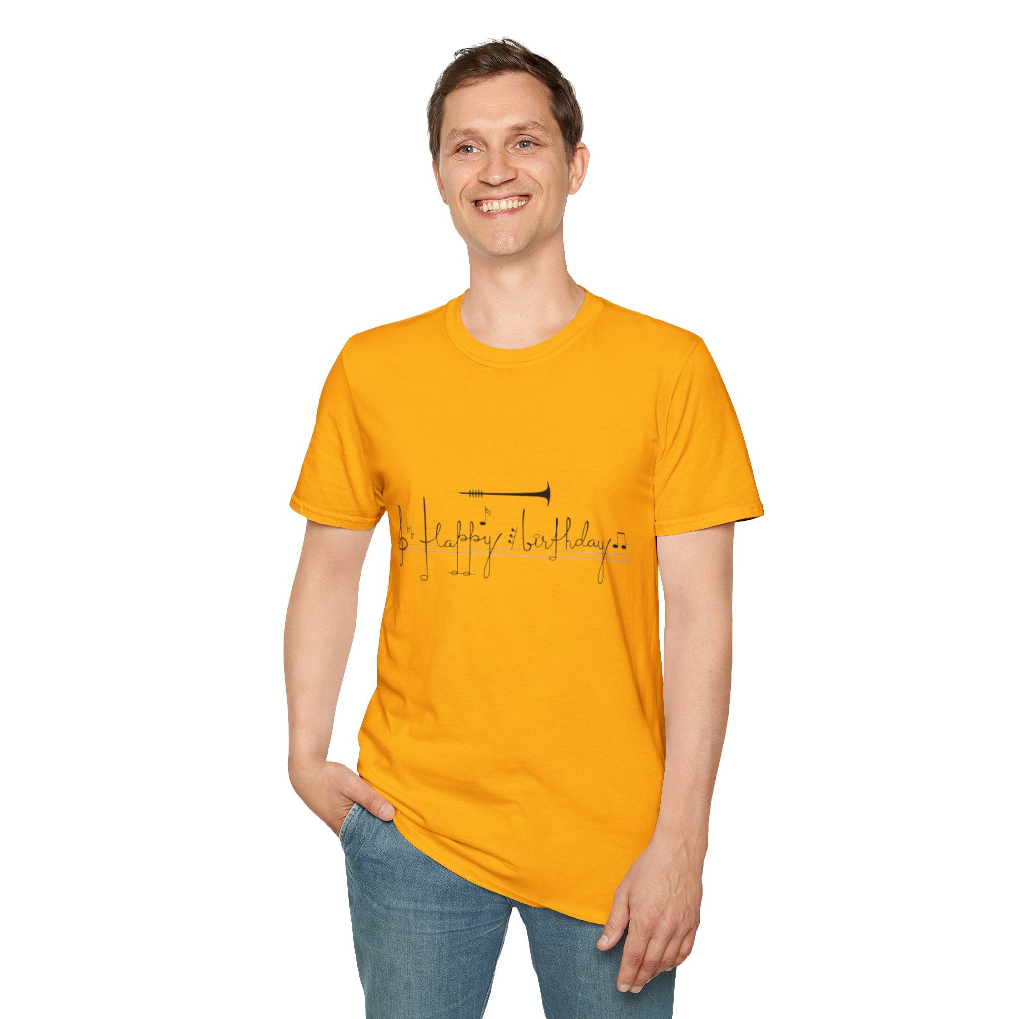 Music Note Birthday Unisex Softstyle T-Shirt-Personalize It!