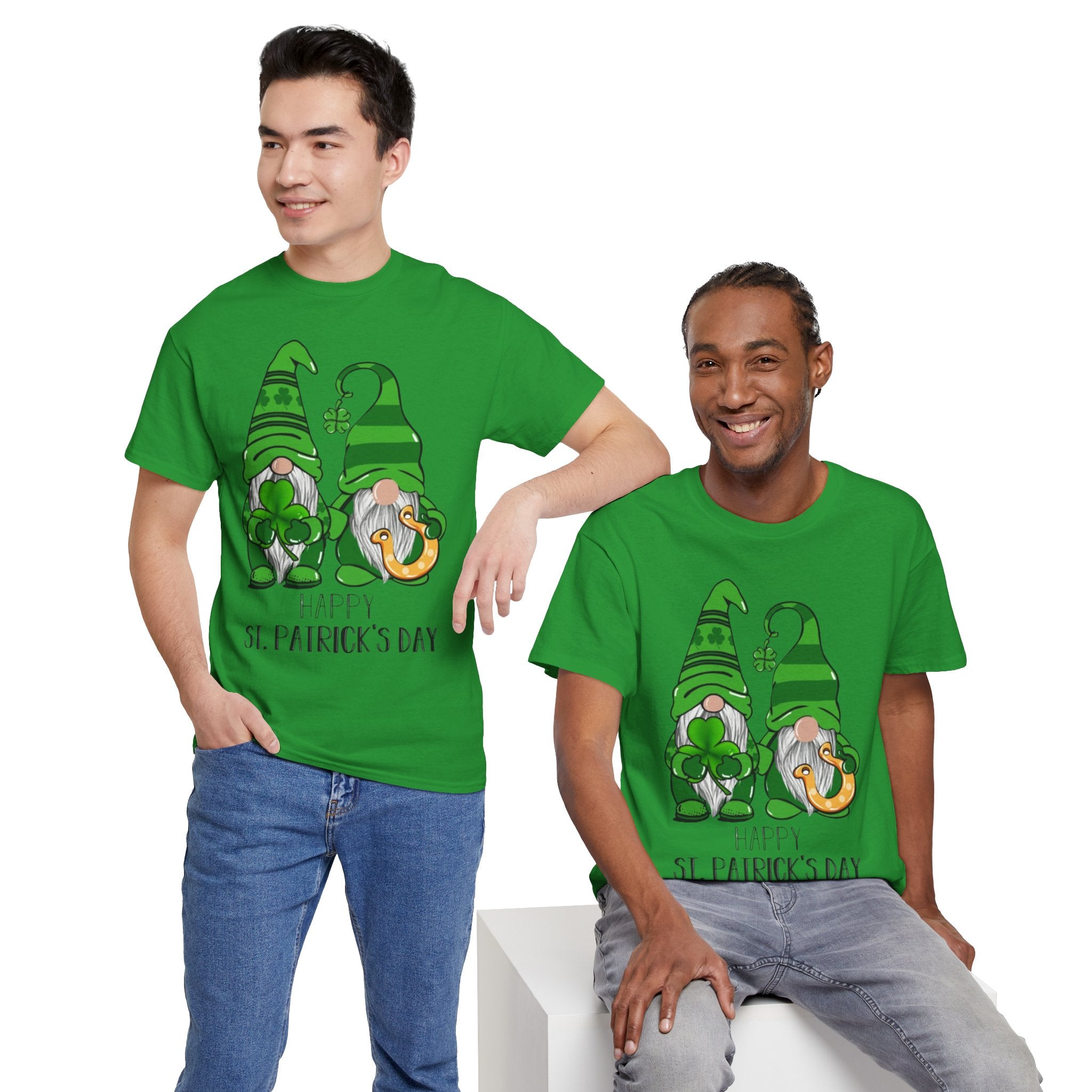 Happy St. Patrick's Day Gnome Unisex Heavy Cotton T-Shirt